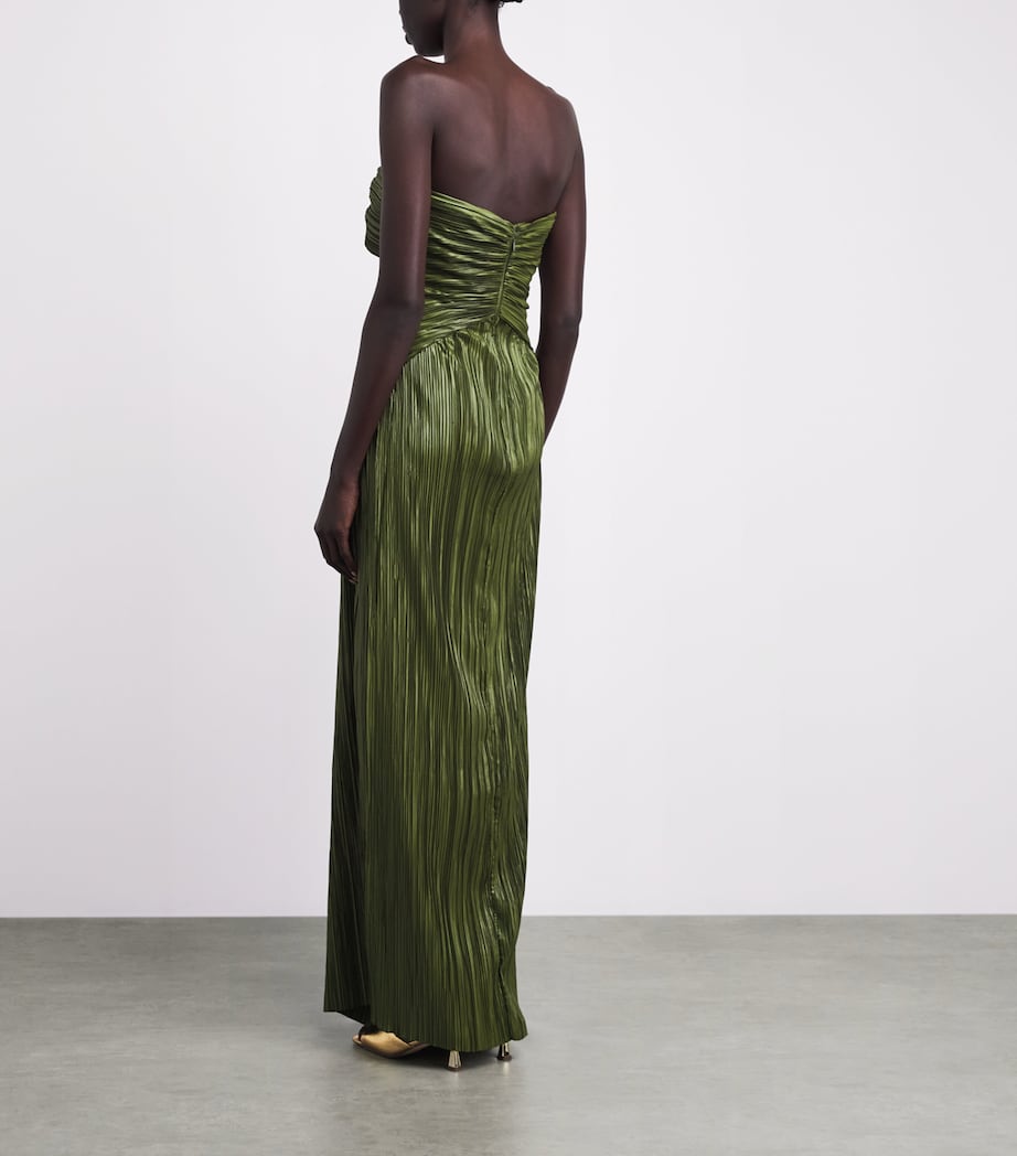 Cult Gaia Womens Plissé Sequoia Gown Deep Pasture Image 4