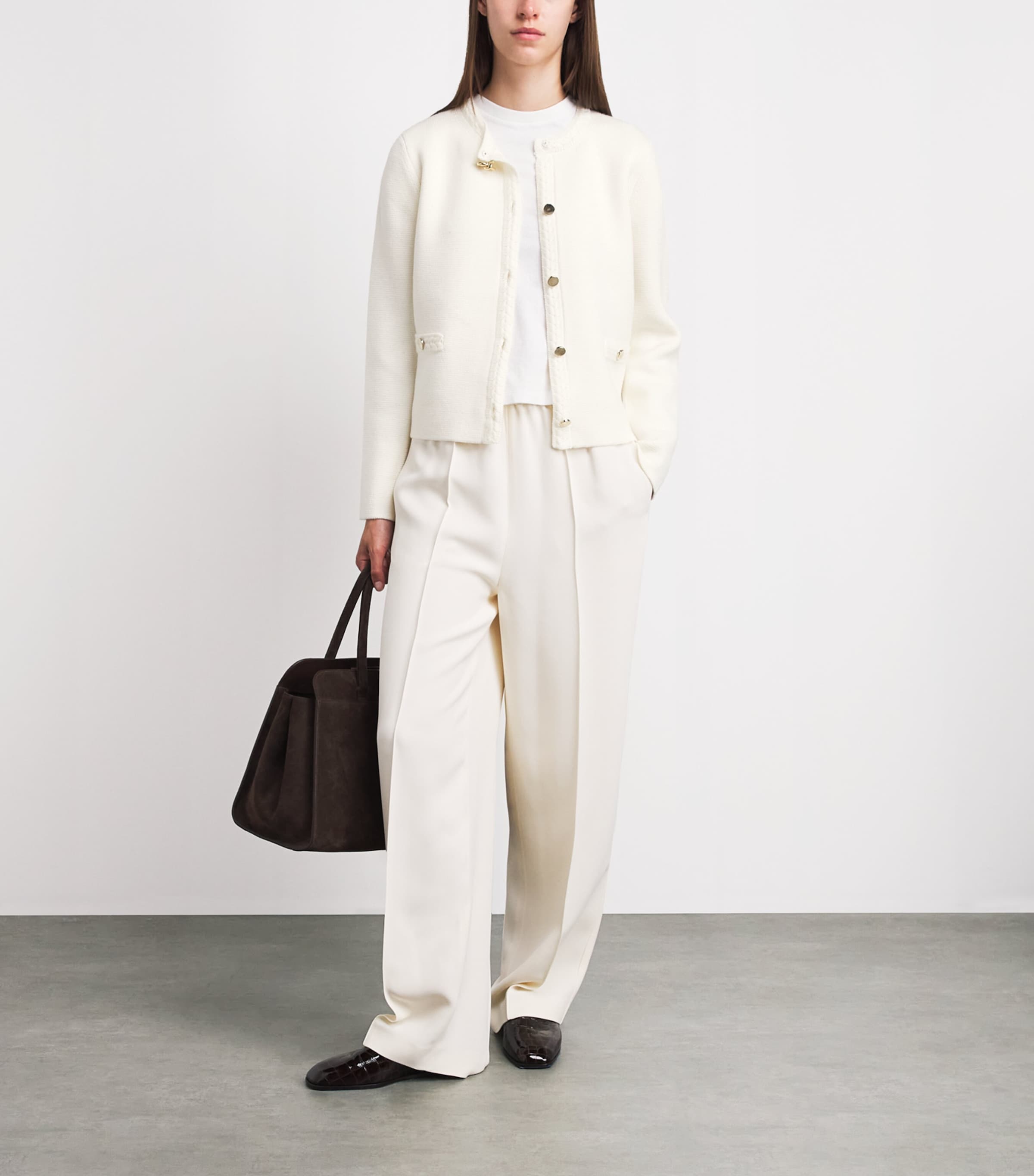 Fabiana Filippi Womens Merino Wool Cardigan Rafia Image 2