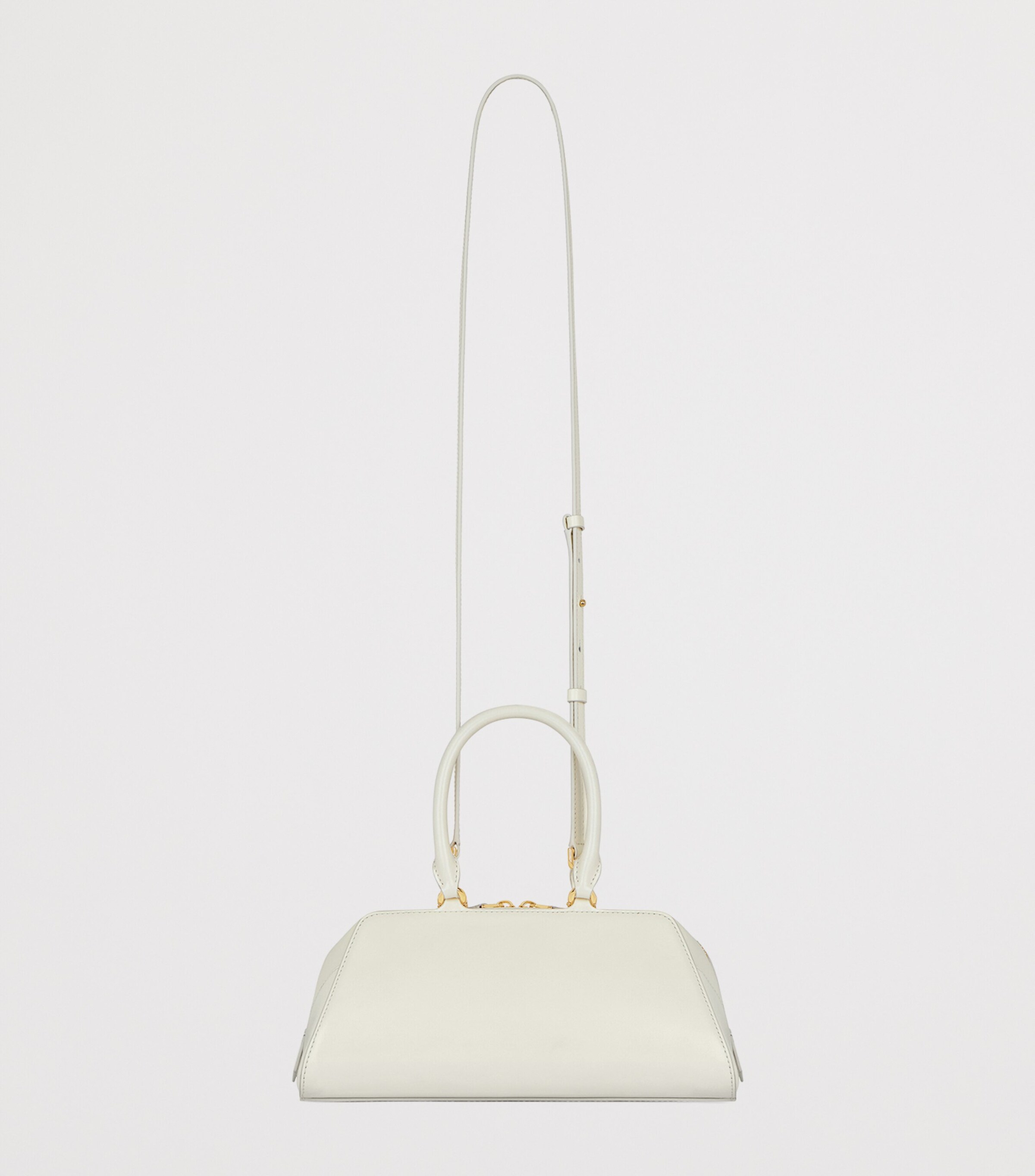 Small Leather Antigona Cube East-West Top-Handle Bag IVORY Image 4
