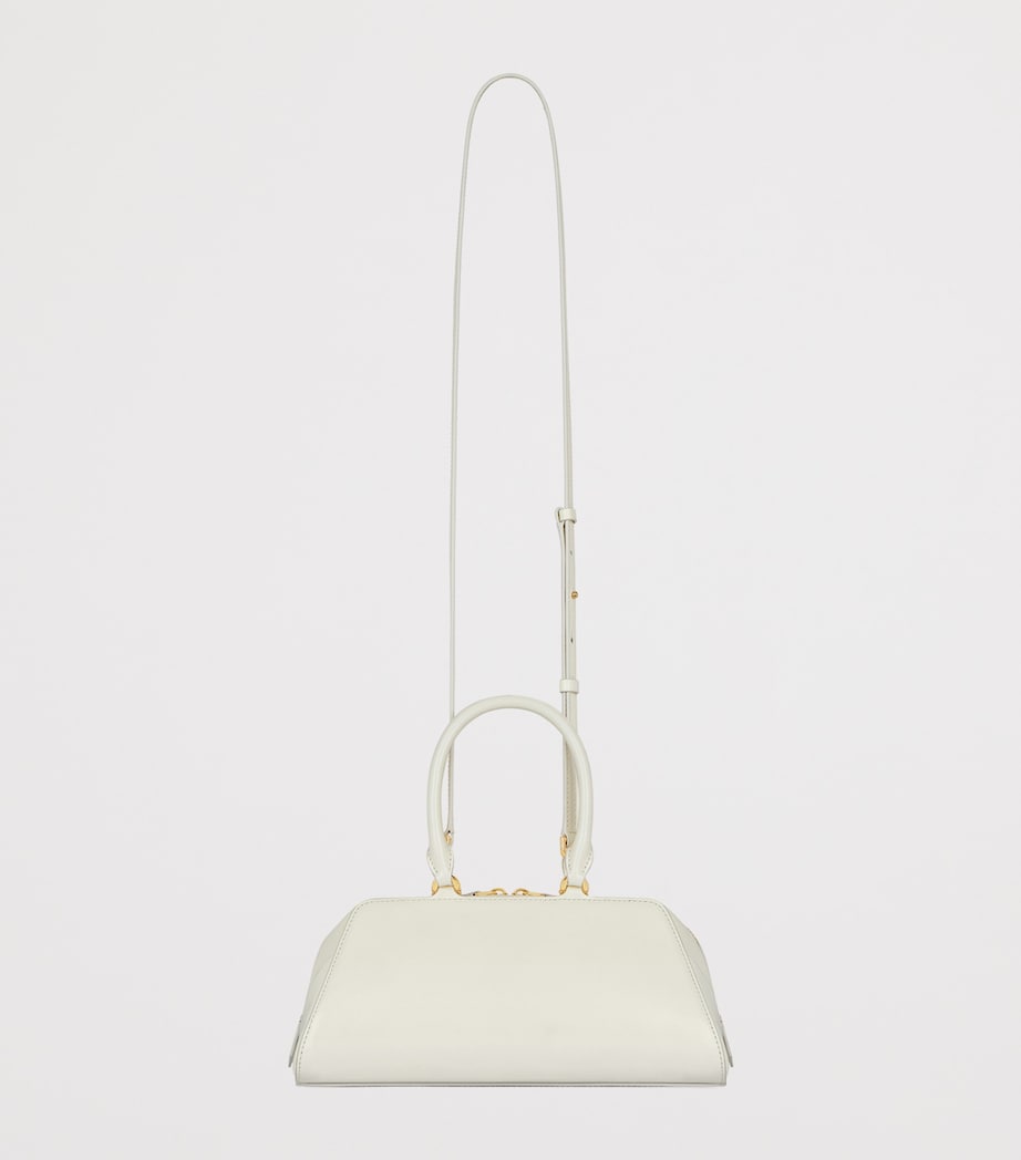 Small Leather Antigona Cube East-West Top-Handle Bag IVORY Image 4