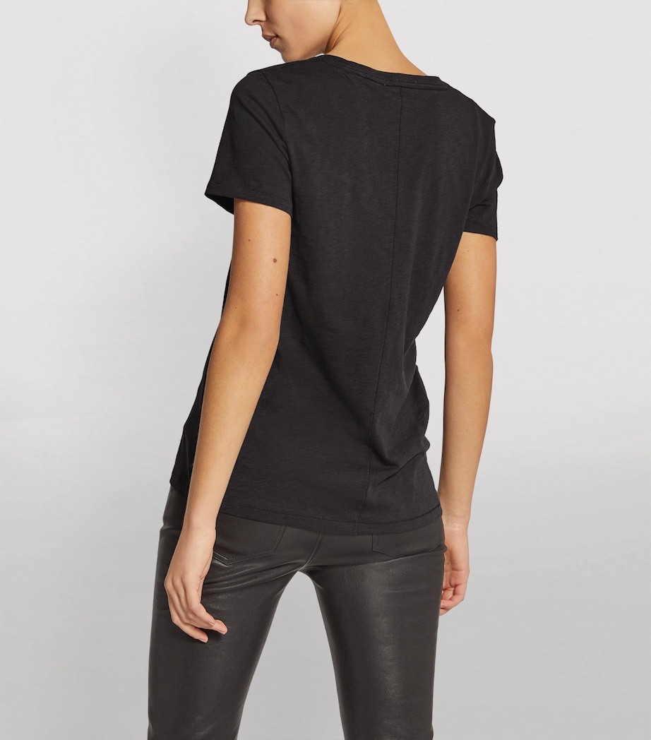 Cotton The Vee Slub T-Shirt BLACK BLACK Image 7