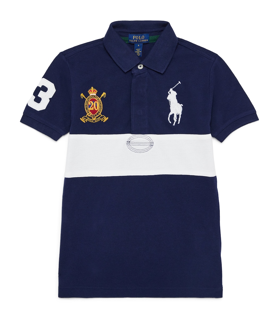 Cotton 20th Anniversary Polo Shirt (2-7 Years) NAVY/WHT P Image 1