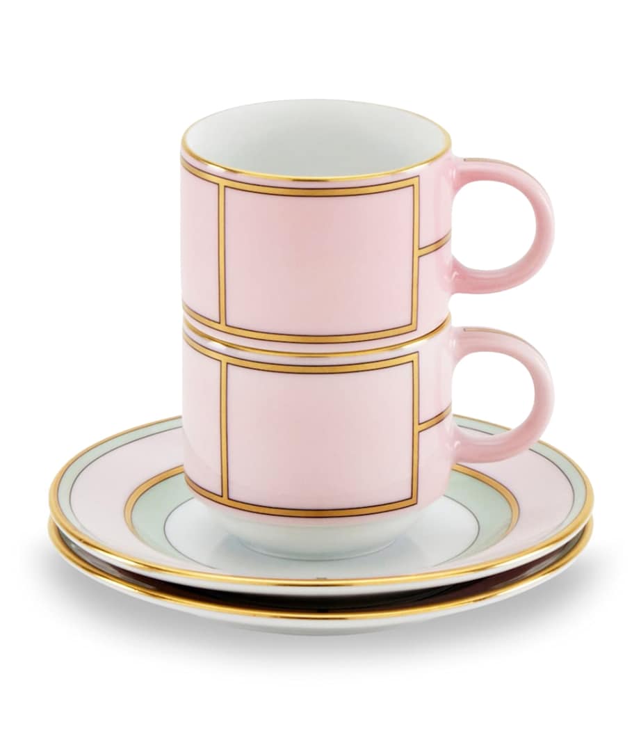 Set of 2 Colonna Diva Rosa Coffee Cups and Saucers G00134902 Image 2