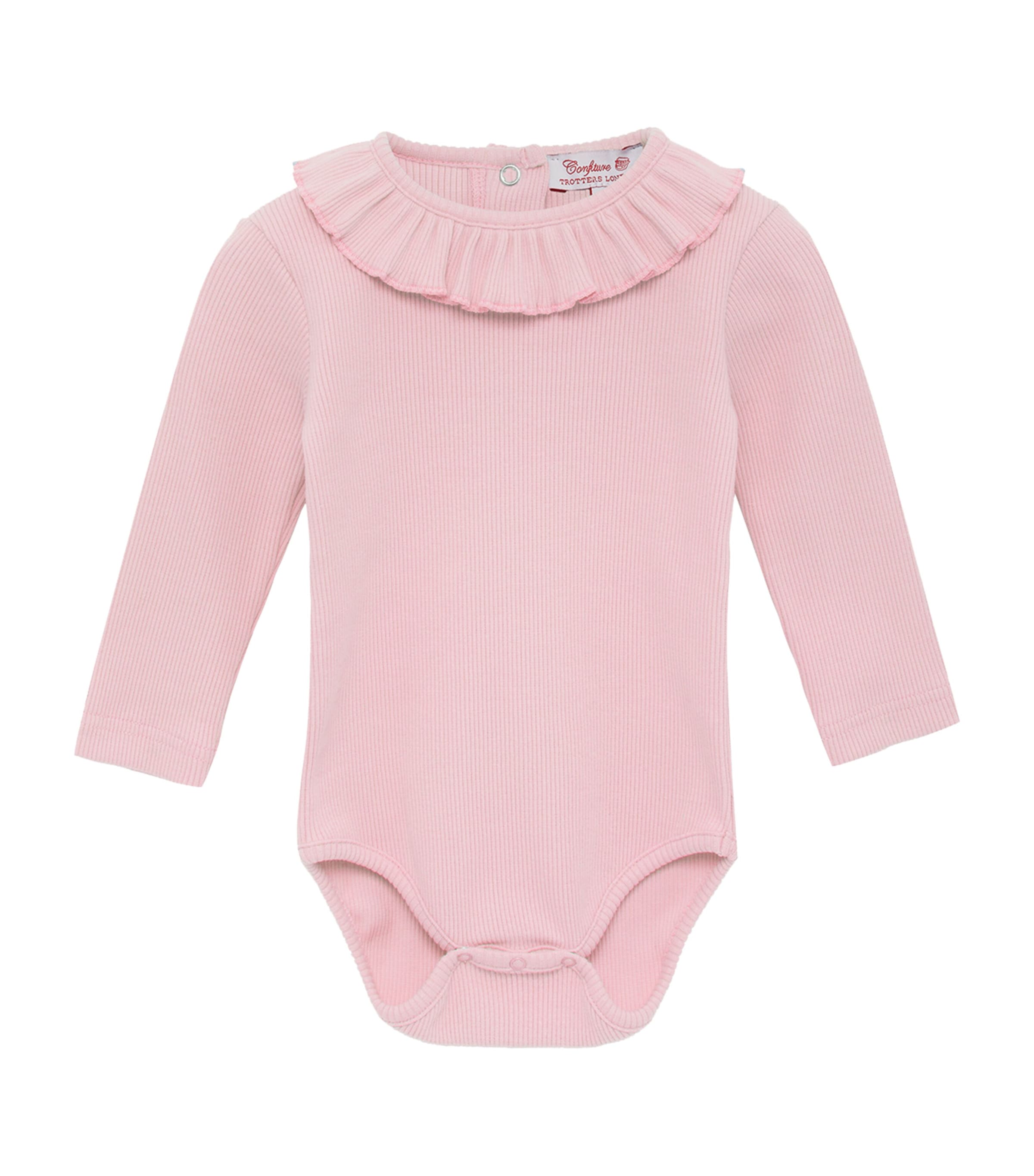 Trotters Kids' Stretch-cotton Grace Willow Bodysuit In Pink