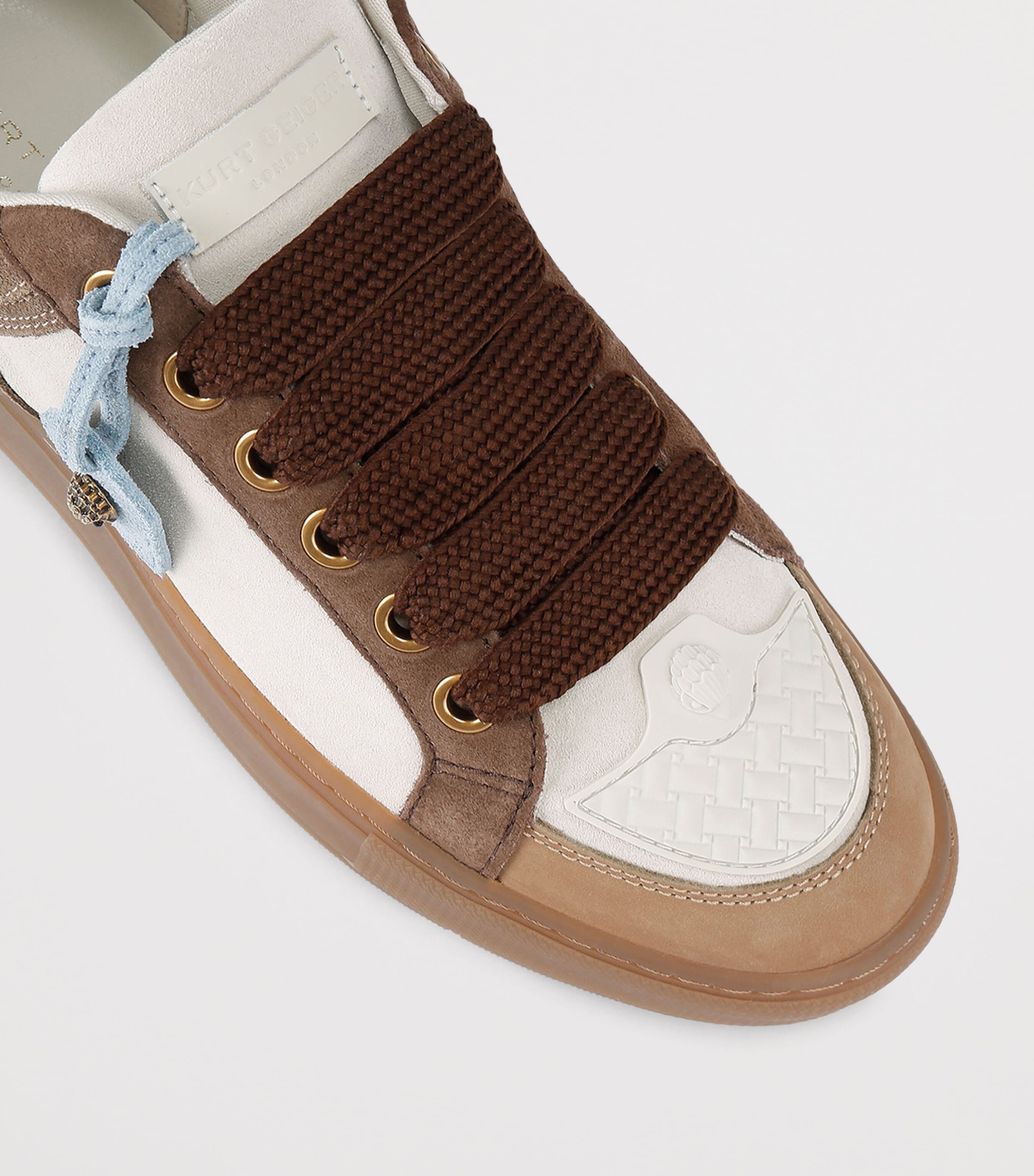 Kurt Geiger London Mens Suede Southbank Tag Sneakers Dk.brn Com Image 2