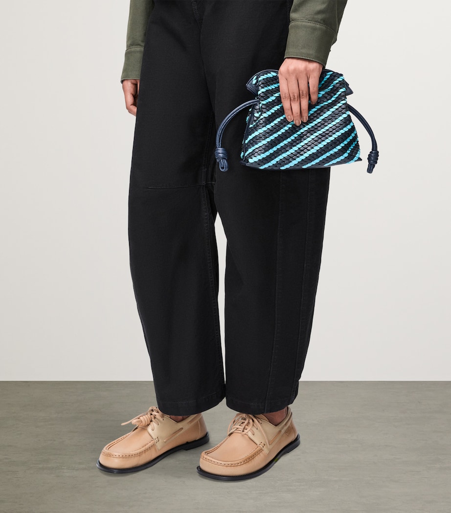 Mini Leather Scales Flamenco Clutch DARK INK/SKY BLUE Image 8