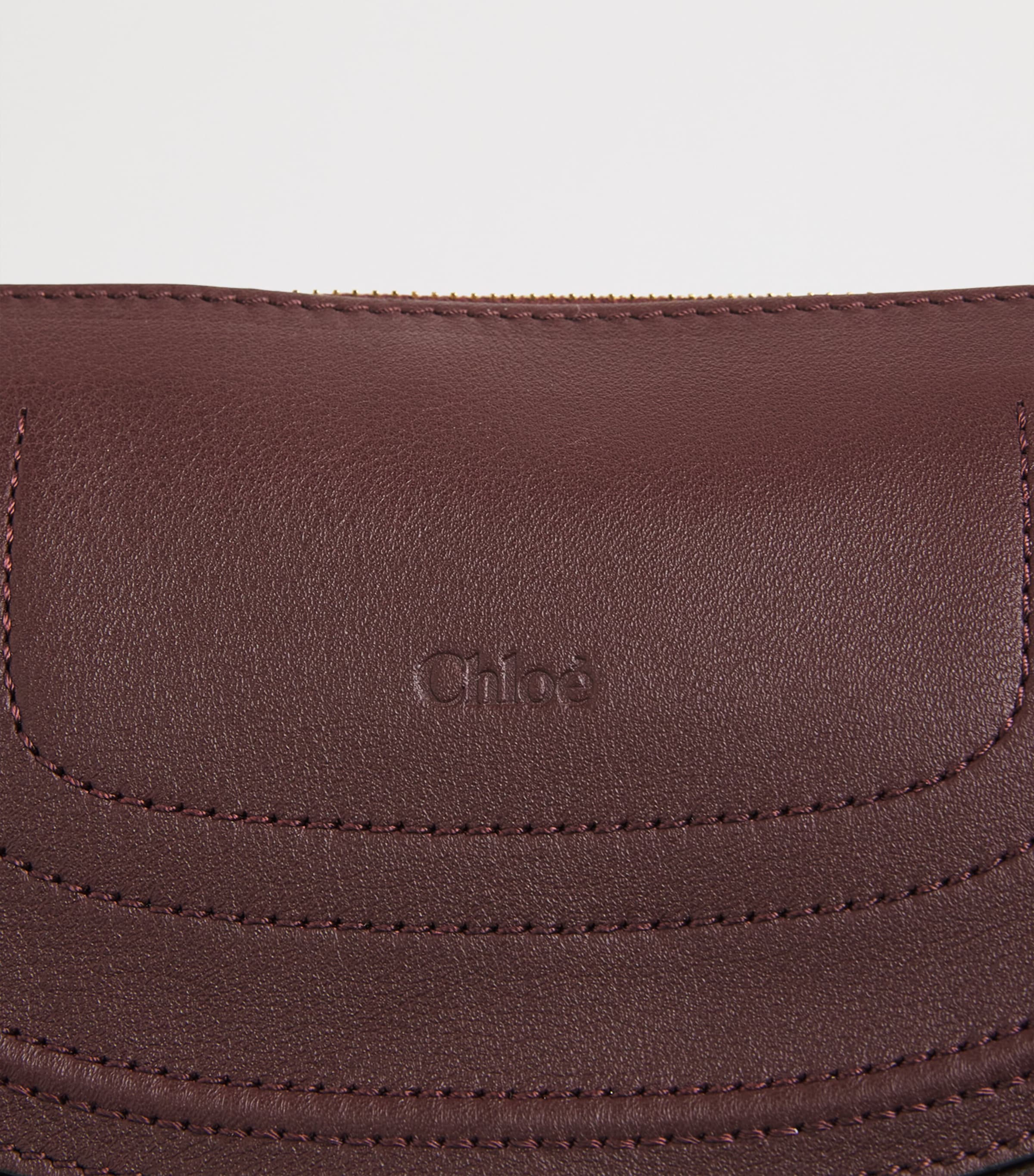 Chloé Mini Leather Marcie Shoulder Bag Dark Velvet Image 3