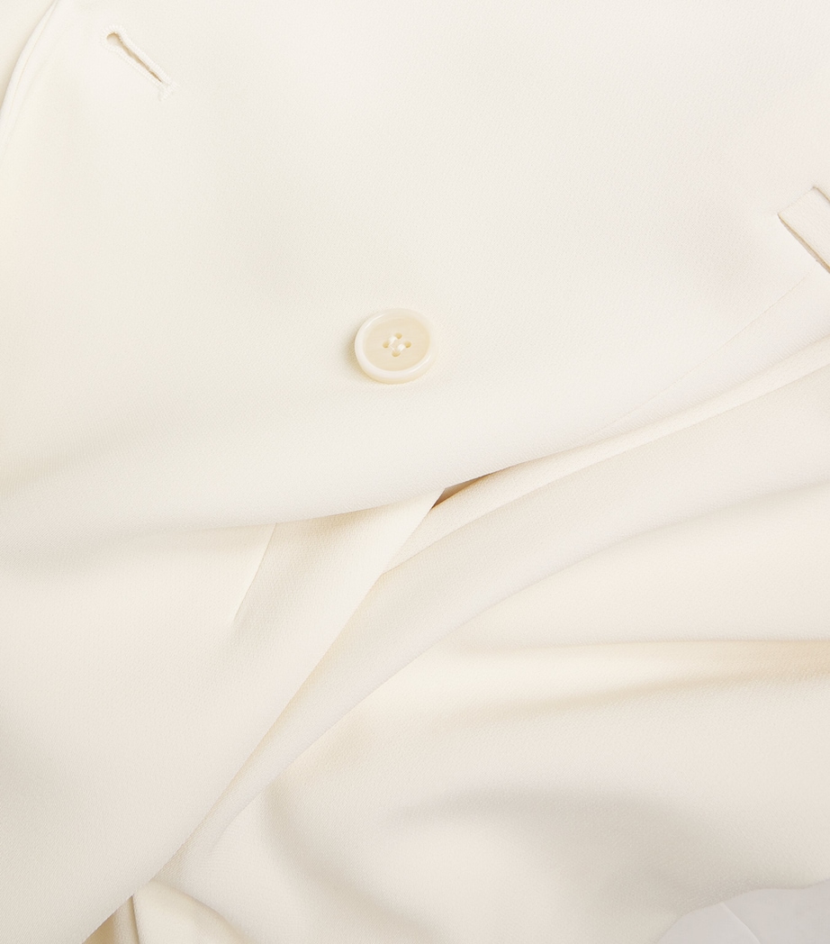 Theory Womens Crepe Double-Breasted Blazer Rice Image 5