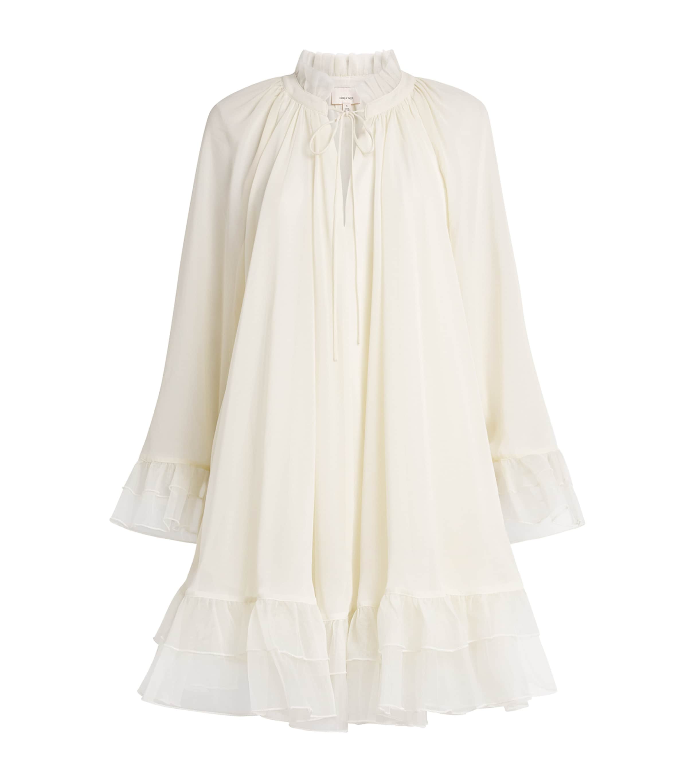 Cinq A Sept Womens Clairette Ruffle Midi dress Gardenia Image 1