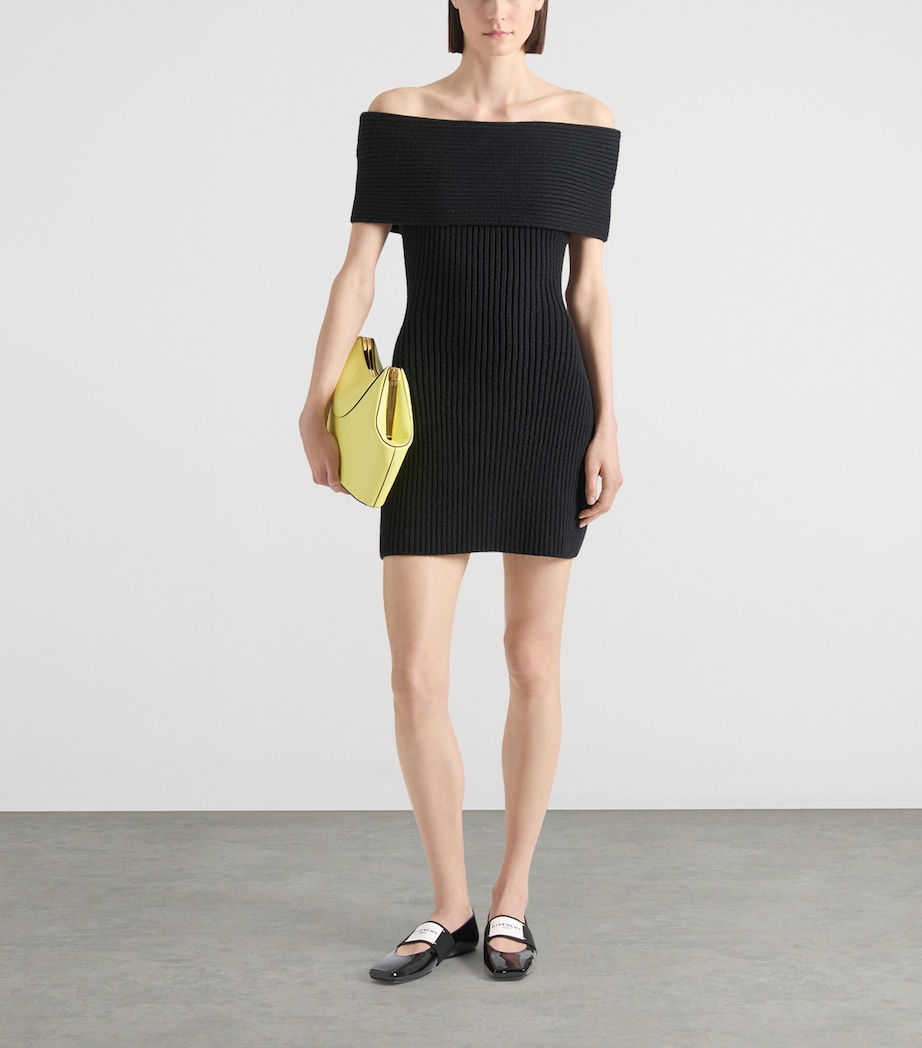Wool-Blend Knit Mini Dress BLACK Image 2