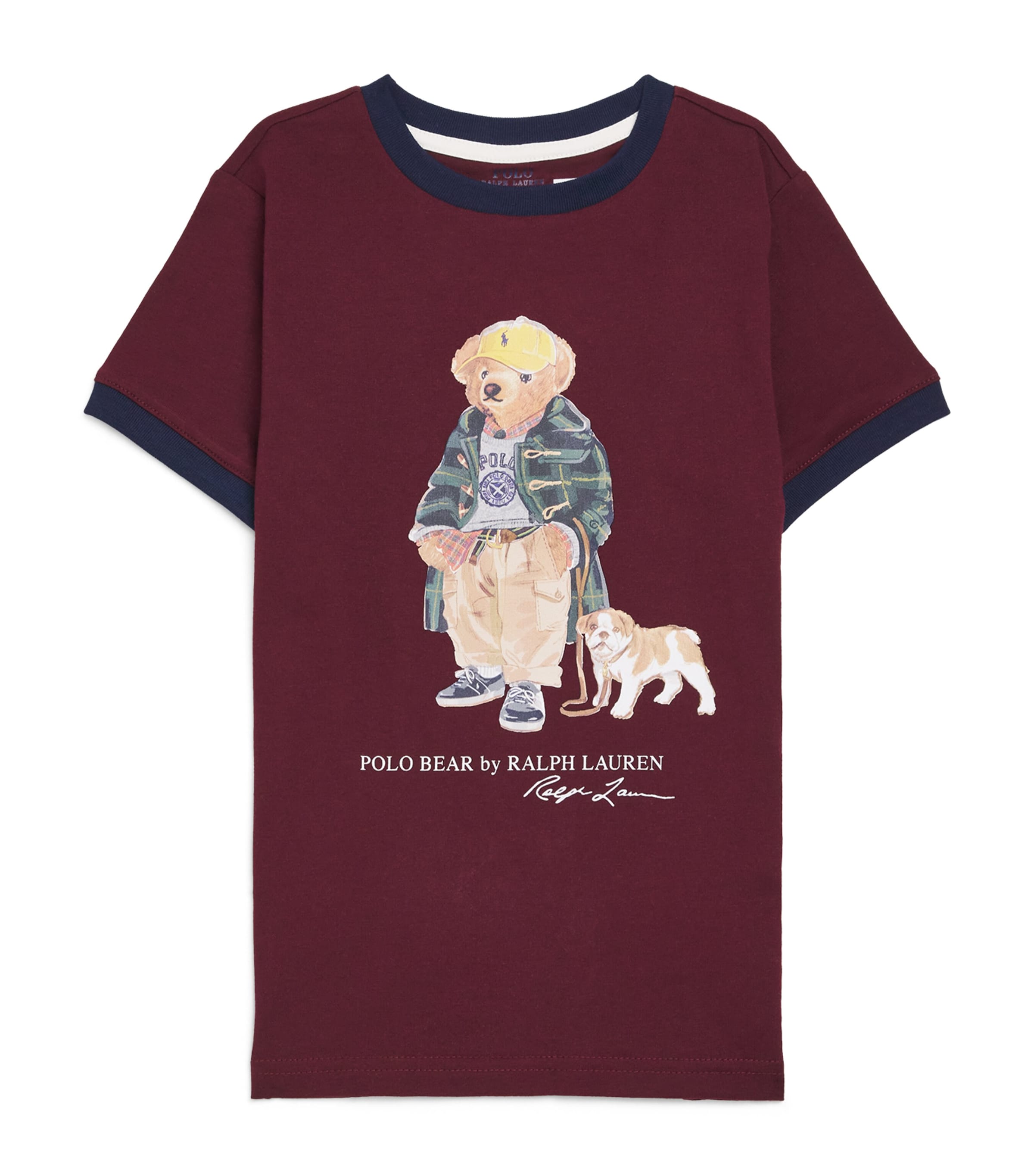Ralph Lauren Cotton Polo Bear T-shirt In Burgundy