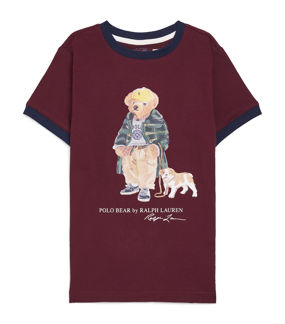 Cotton Polo Bear T-Shirt (2-7 Years) WINE Image 1