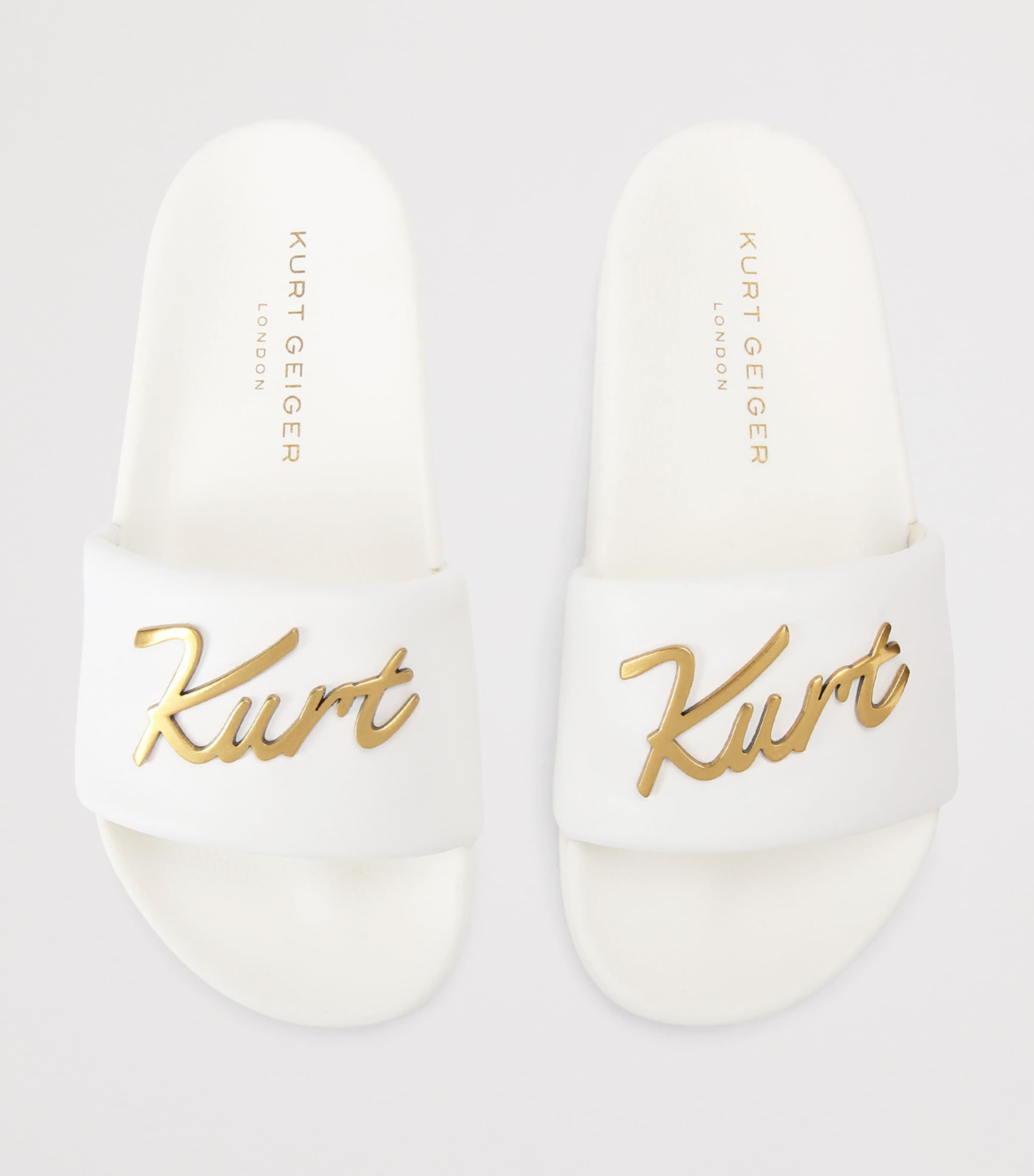 Kurt Geiger London Meena Logo Slides White Image 4