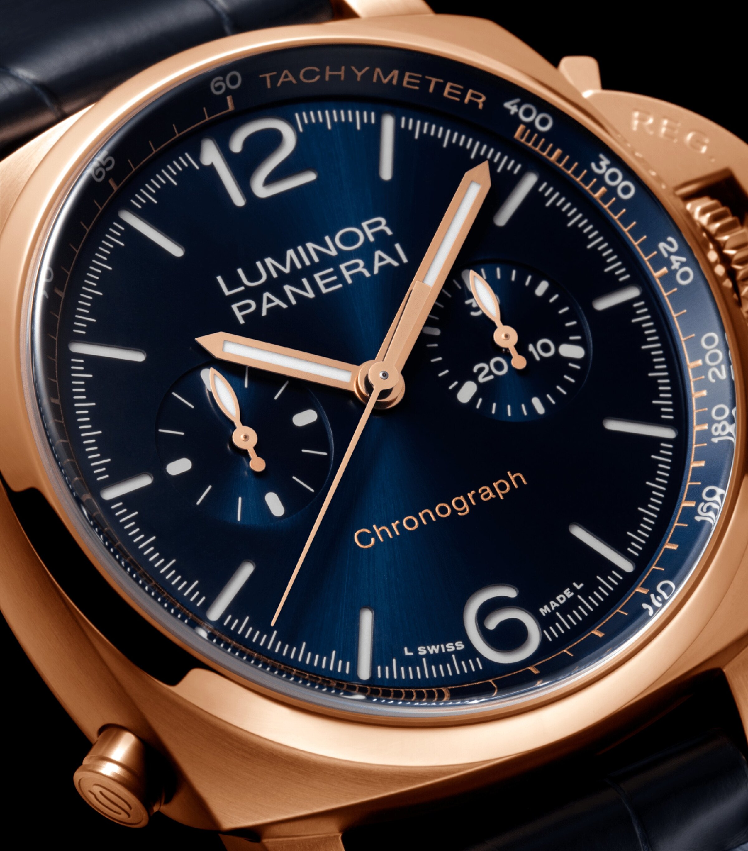 Panerai Goldtech Luminor Chrono Watch 44mm Blue Image 3