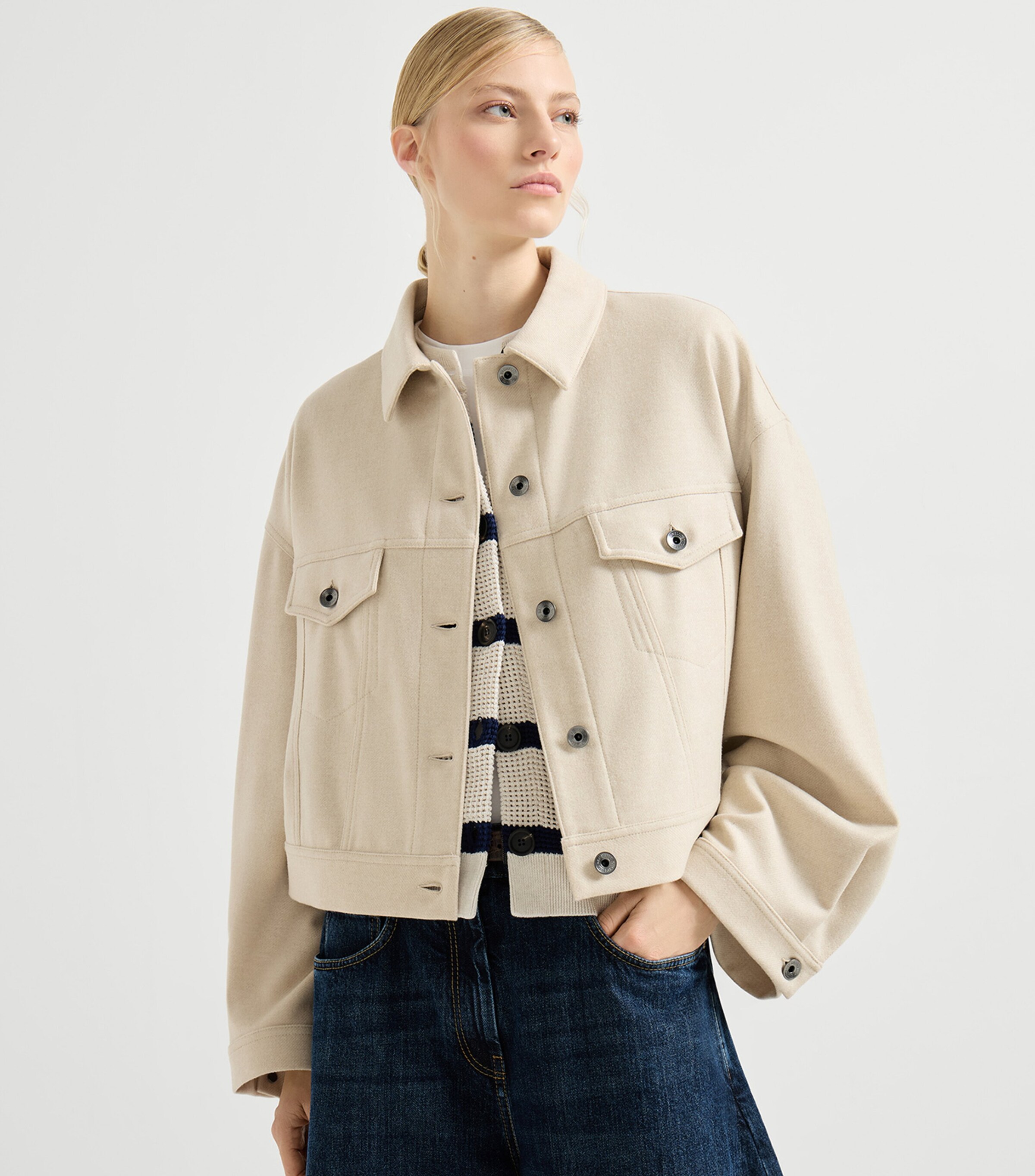 Wool-Blend Denim Jacket C118 Image 4