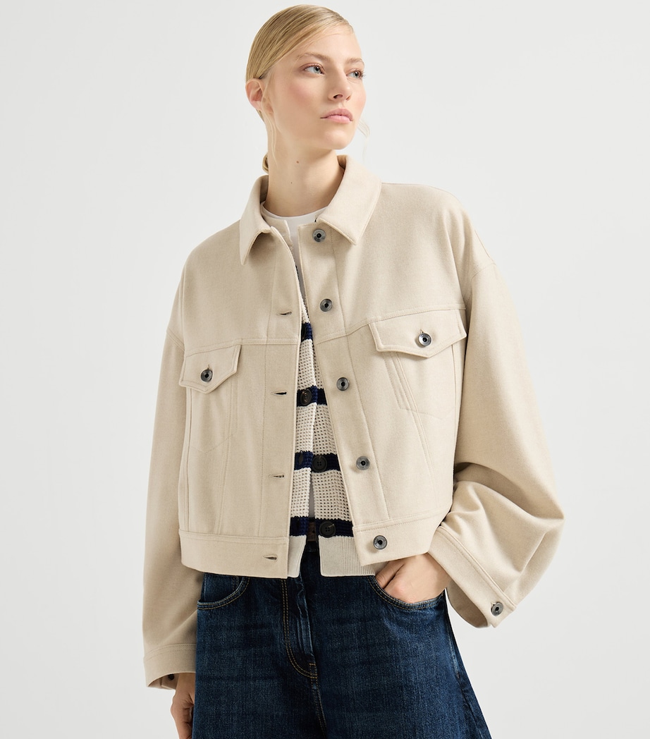 Wool-Blend Denim Jacket C118 Image 4