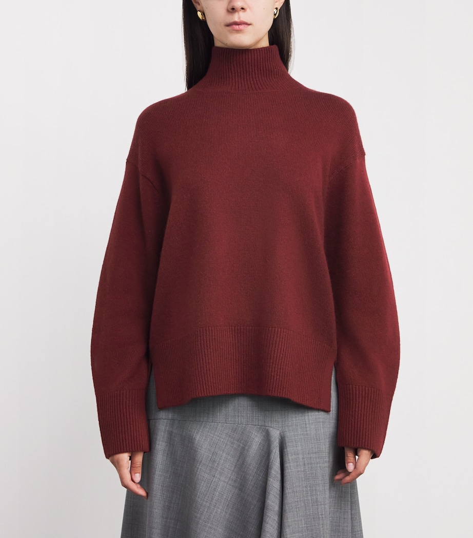 Wool-Cashmere Rollneck Sweater BORDEAUX-939BOR Image 3