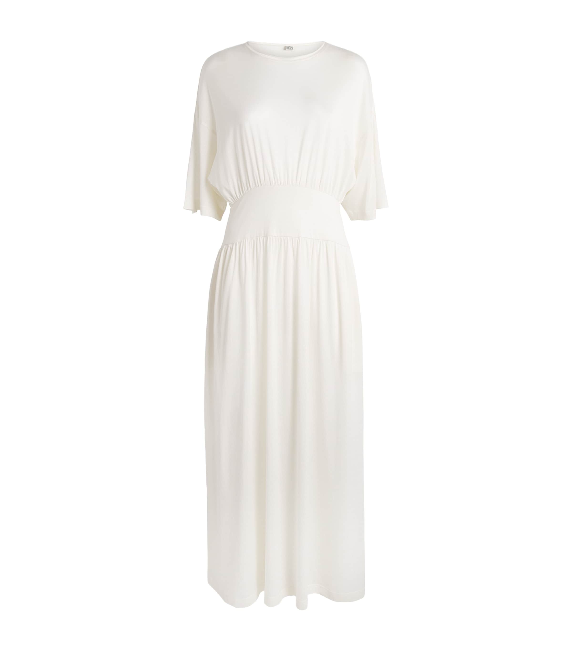 Toteme Womens Cotton-Silk T-Shirt Midi Dress Off White Image 1