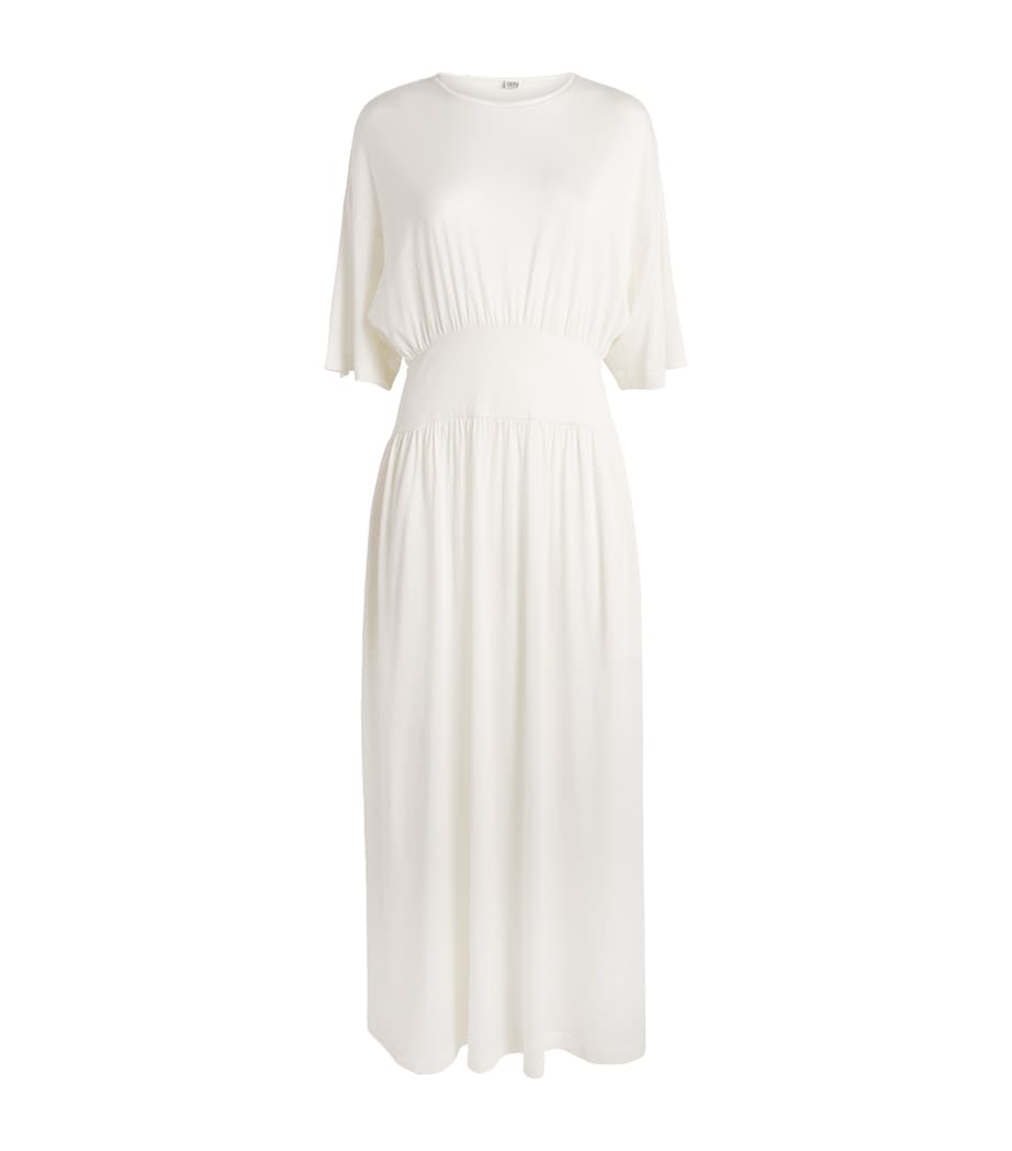 Toteme Womens Cotton-Silk T-Shirt Midi Dress Off White Image 1