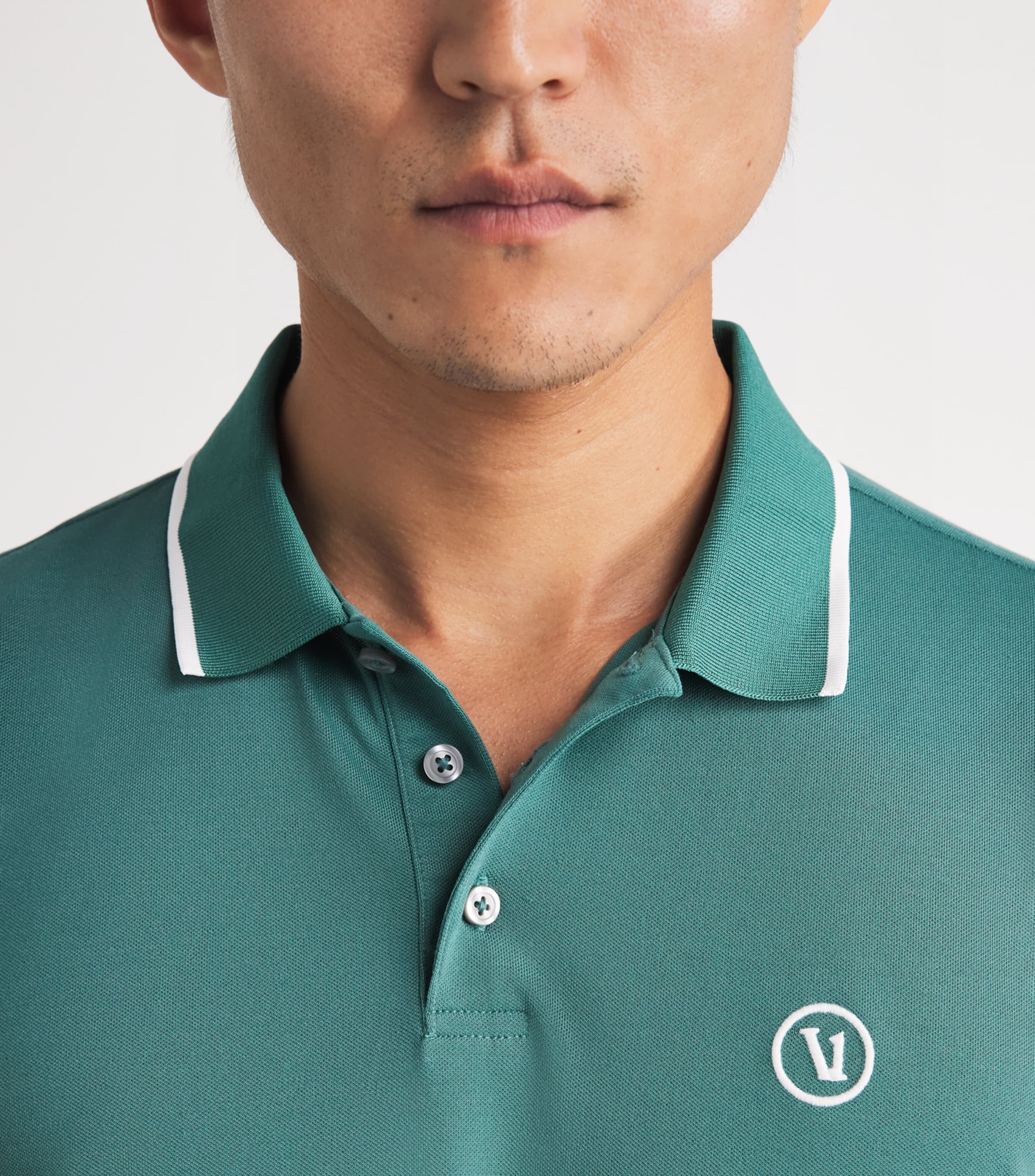 VUORI Mens Embroidered Gamepoint 2.0 Polo Shirt Kcy Dark Cyan Image 3