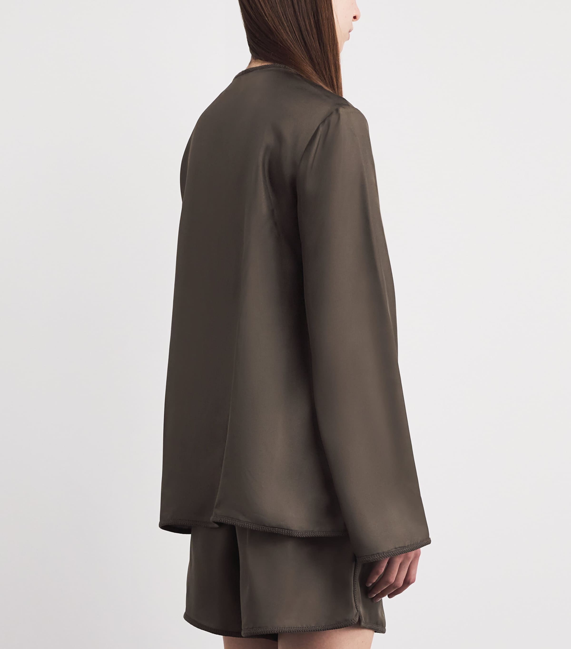 Róhe Womens Silk Pankou Blouse Earth Image 5