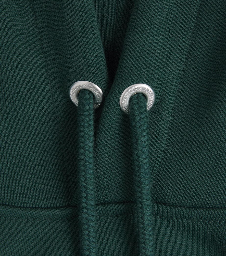 AMI Paris Mens Ami de Coeur Hoodie Vert Btlle/noir Image 6