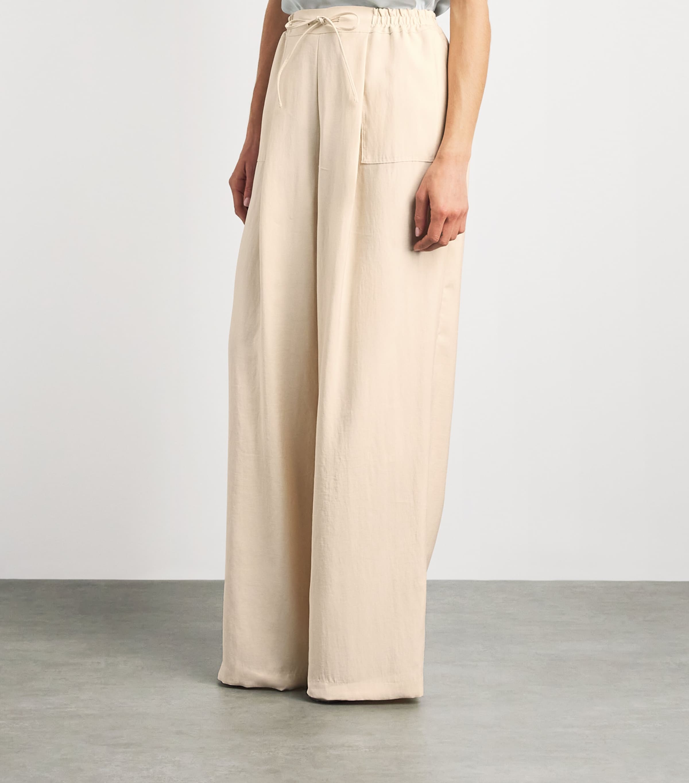 Claudie Pierlot Womens Wide-Leg Trousers Vanilla Image 4