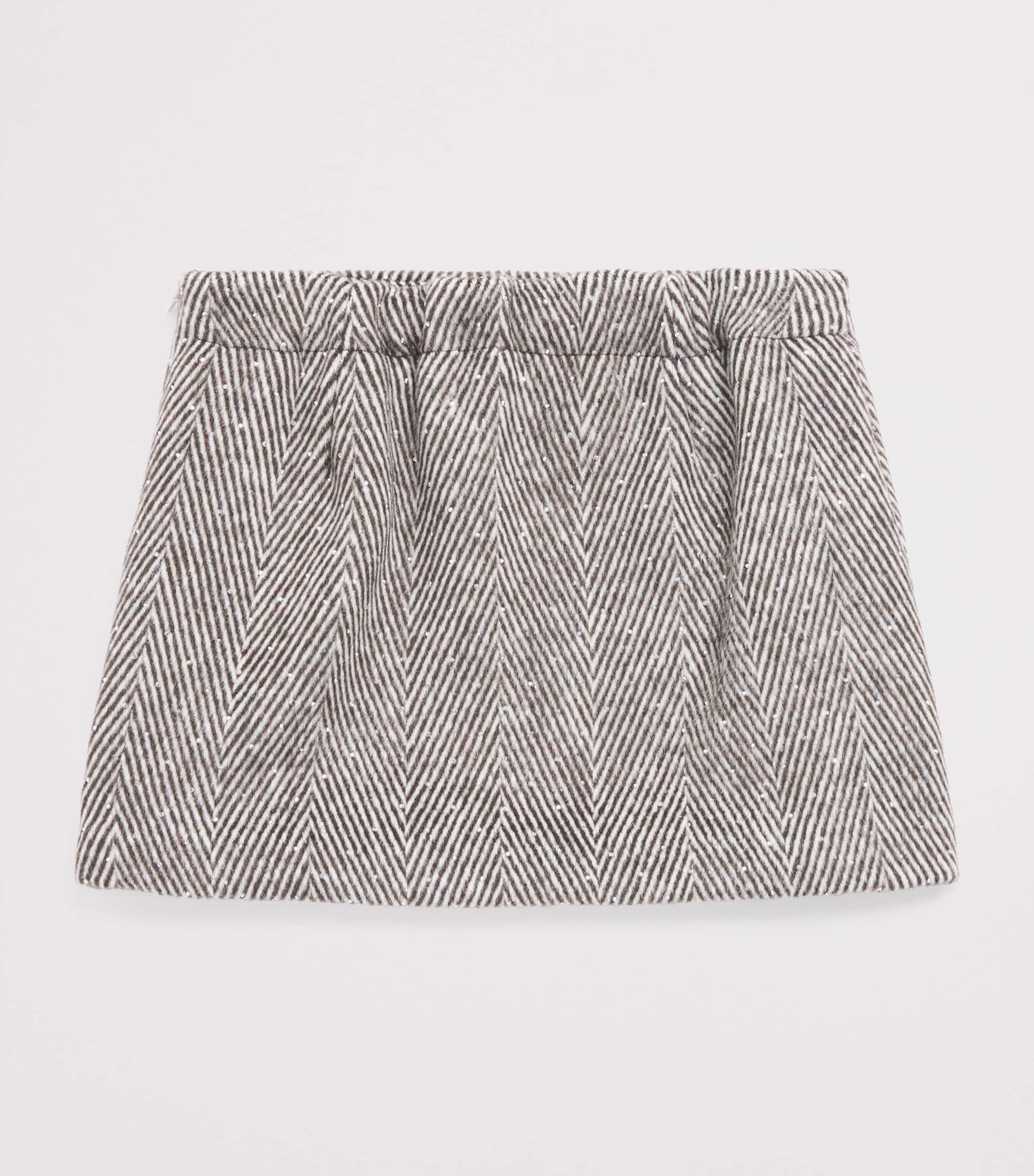 Embellished Herringbone Mini Skirt (2-14 Years) 191COCOA Image 2