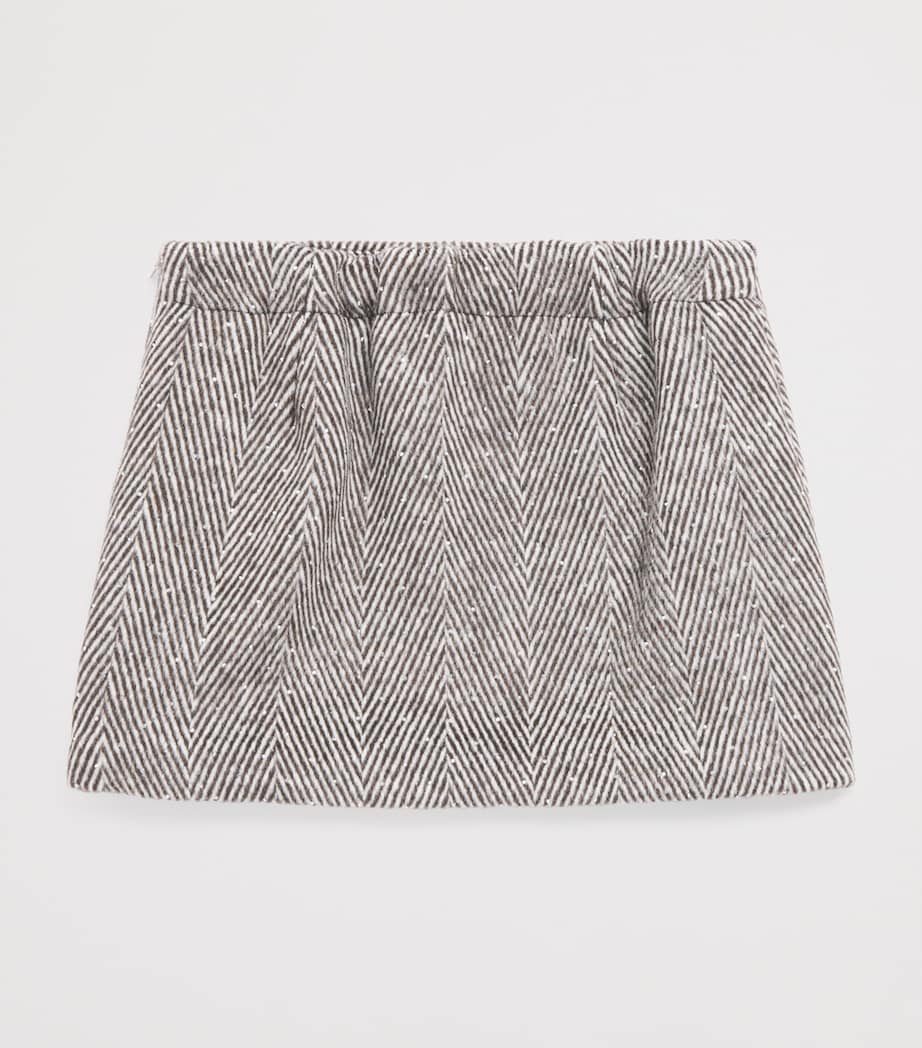 Embellished Herringbone Mini Skirt (2-14 Years) 191COCOA Image 2