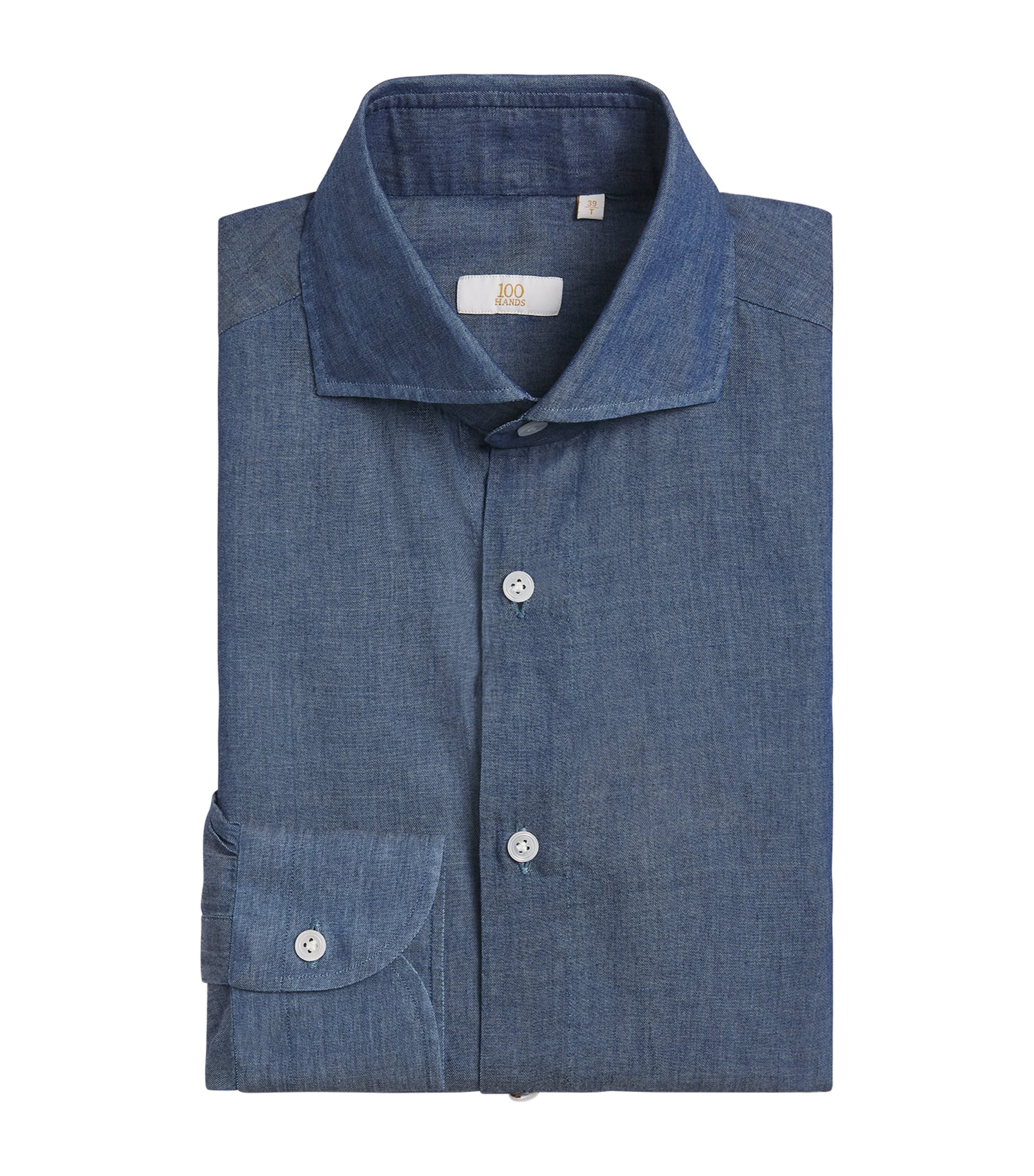 100HANDS Mens Carlo Riva Denim Shirt Denim Image 1