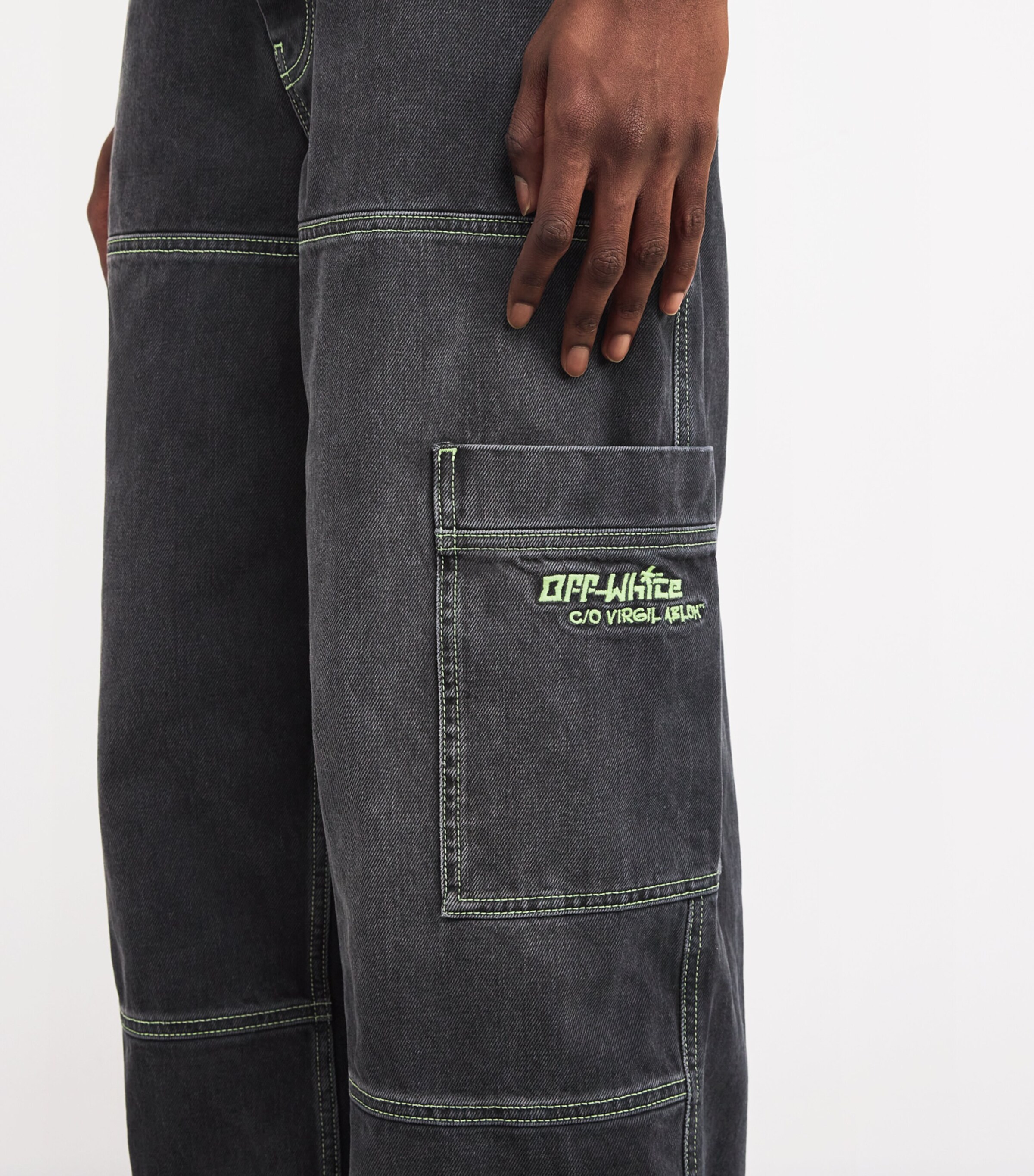 Irregular Cargo Jeans VINTAGE BLACK Image 6