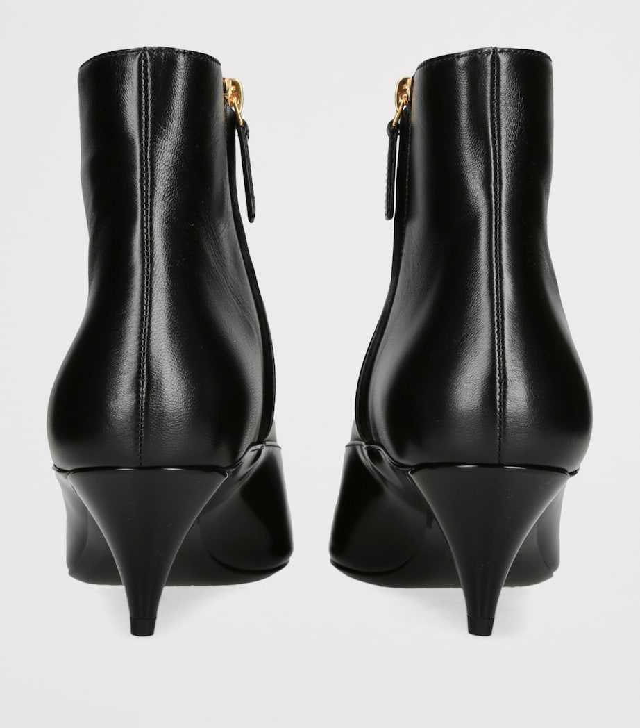 Leather La Medusa Ankle Boots 55 BLACK Image 2