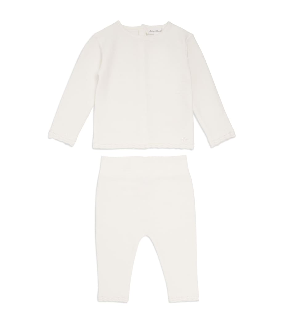 Cotton Knitted Top and Leggings Set (1-24 Months) 13NACRE Image 1