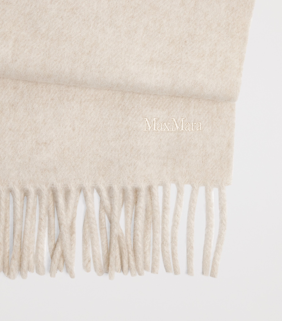 Wool Embroidered Logo Scarf POWDER Image 4