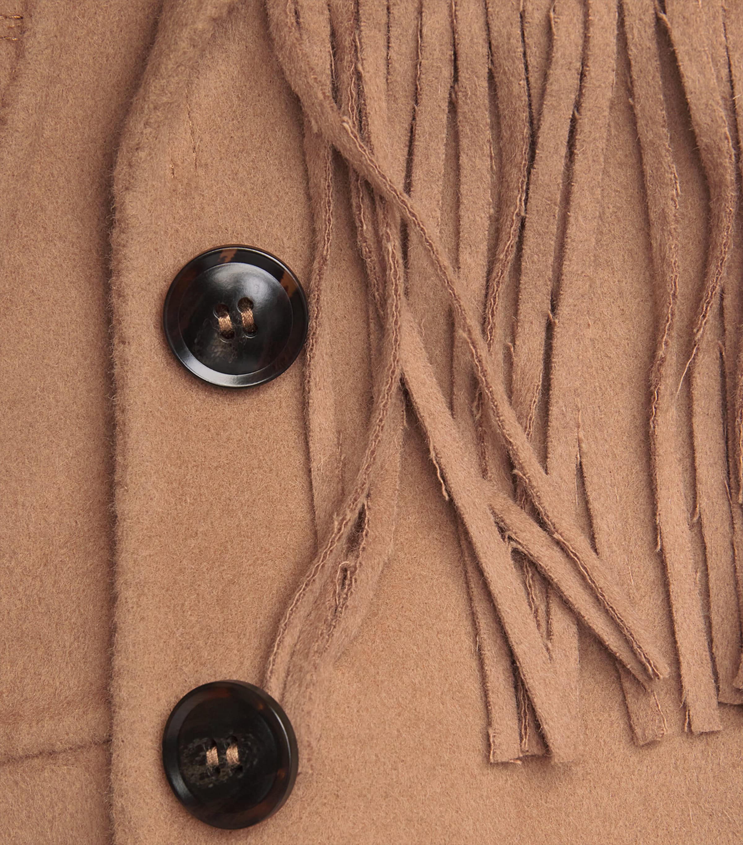 Wool-Blend Fringe Ashleigh Jacket CAMEL Image 5