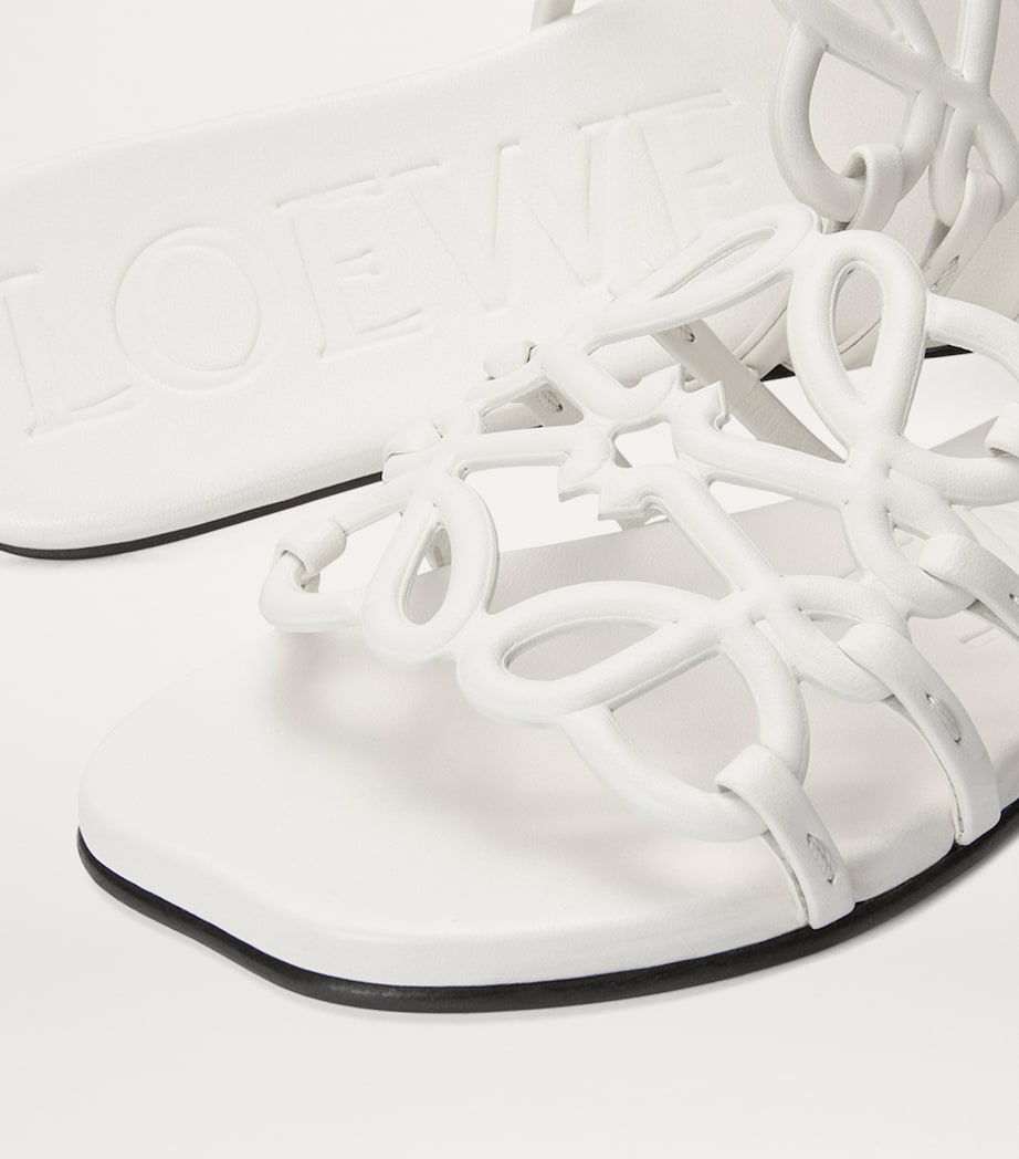 LOEWE Leather Petal Anagram Slides Anthurium White Image 5