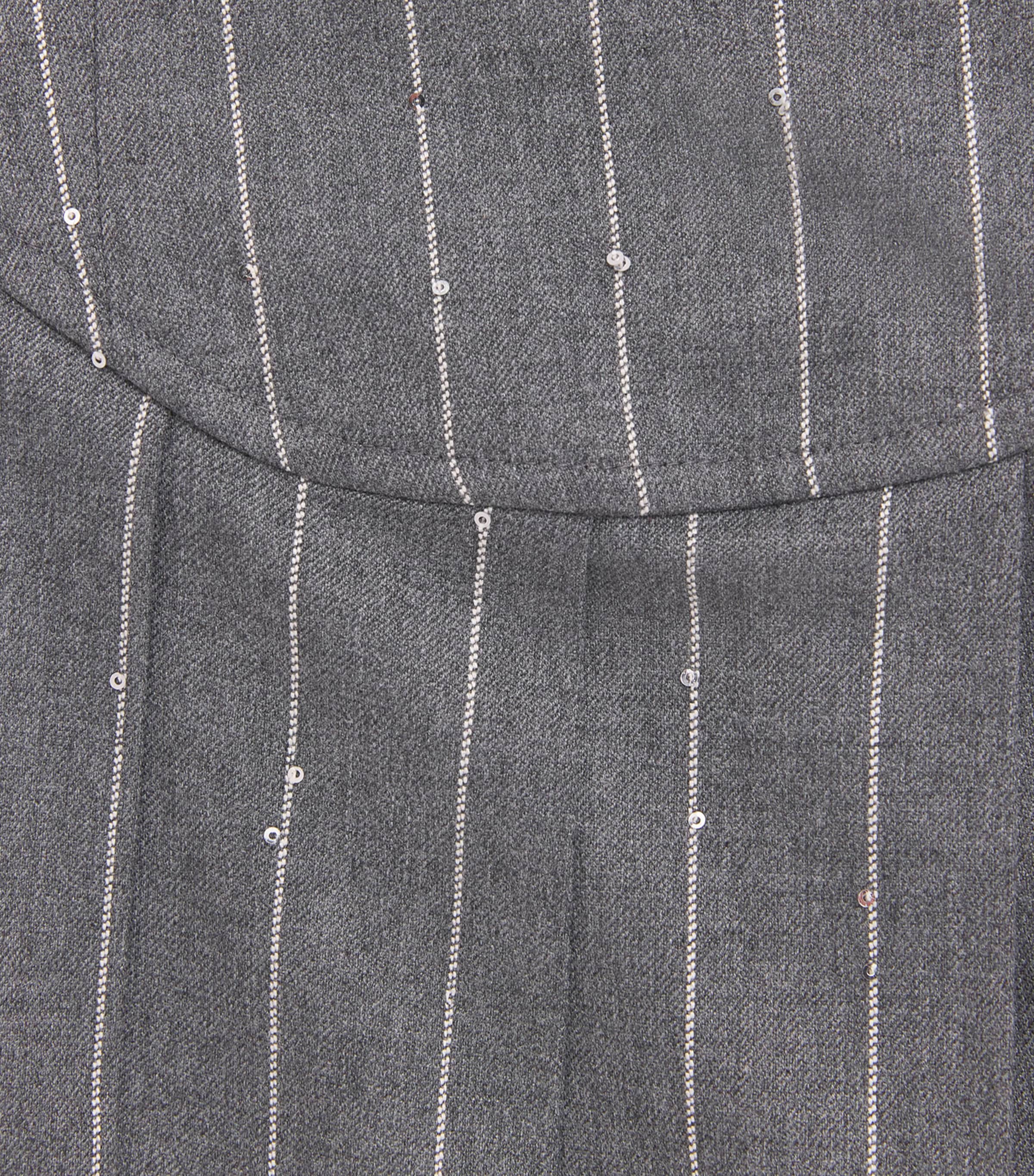 Monnalisa Pinstripe Levantina Dress (4-14 Years) Grigio Medio Image 3