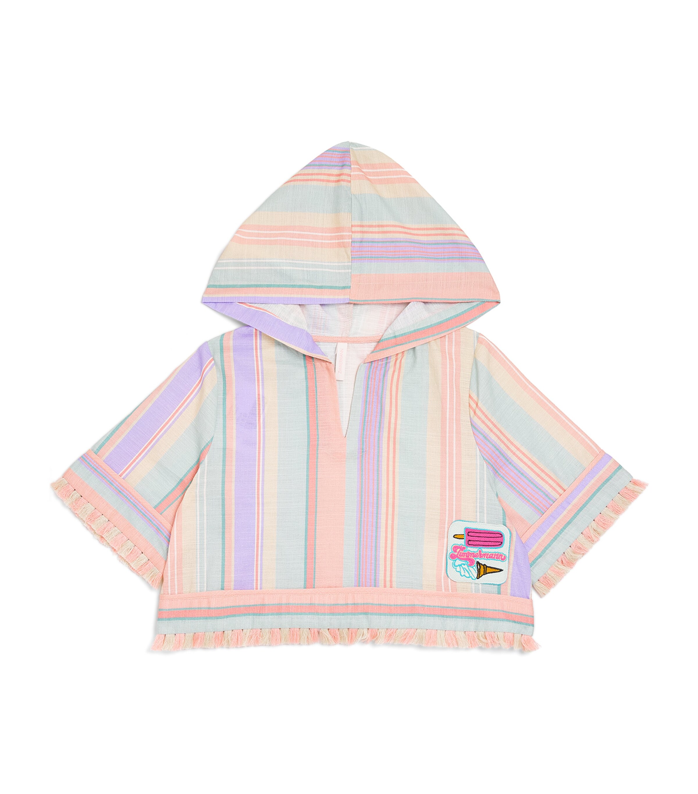 Zimmermann Kids Cotton Fringed Cascadian Hoodie (2-12 Years) | Girls Clothing | Sweatshirts & Hoodies | Designers | Zimmermann