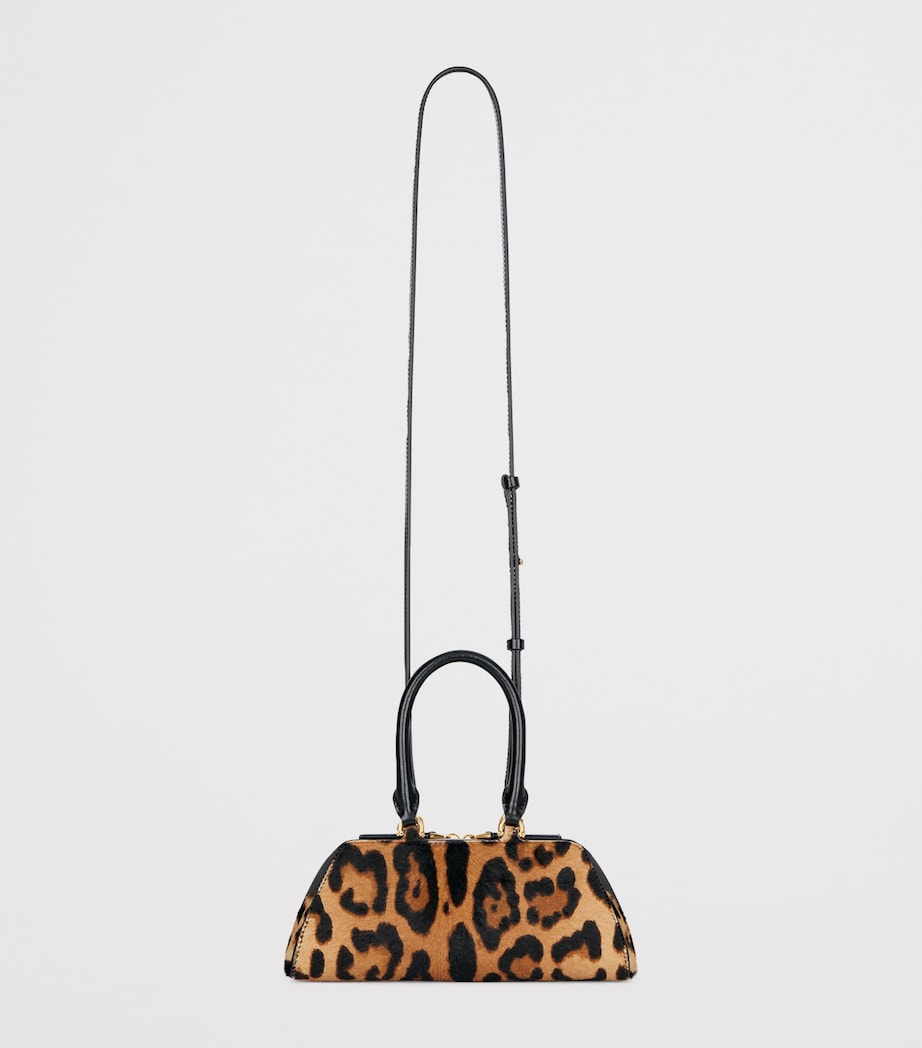 Mini Leather Antigona East-West Top-Handle Bag BLACK/BEIGE Image 5