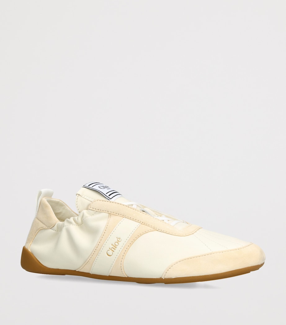 Leather-Suede Kick Sneakers YELLOW Image 3