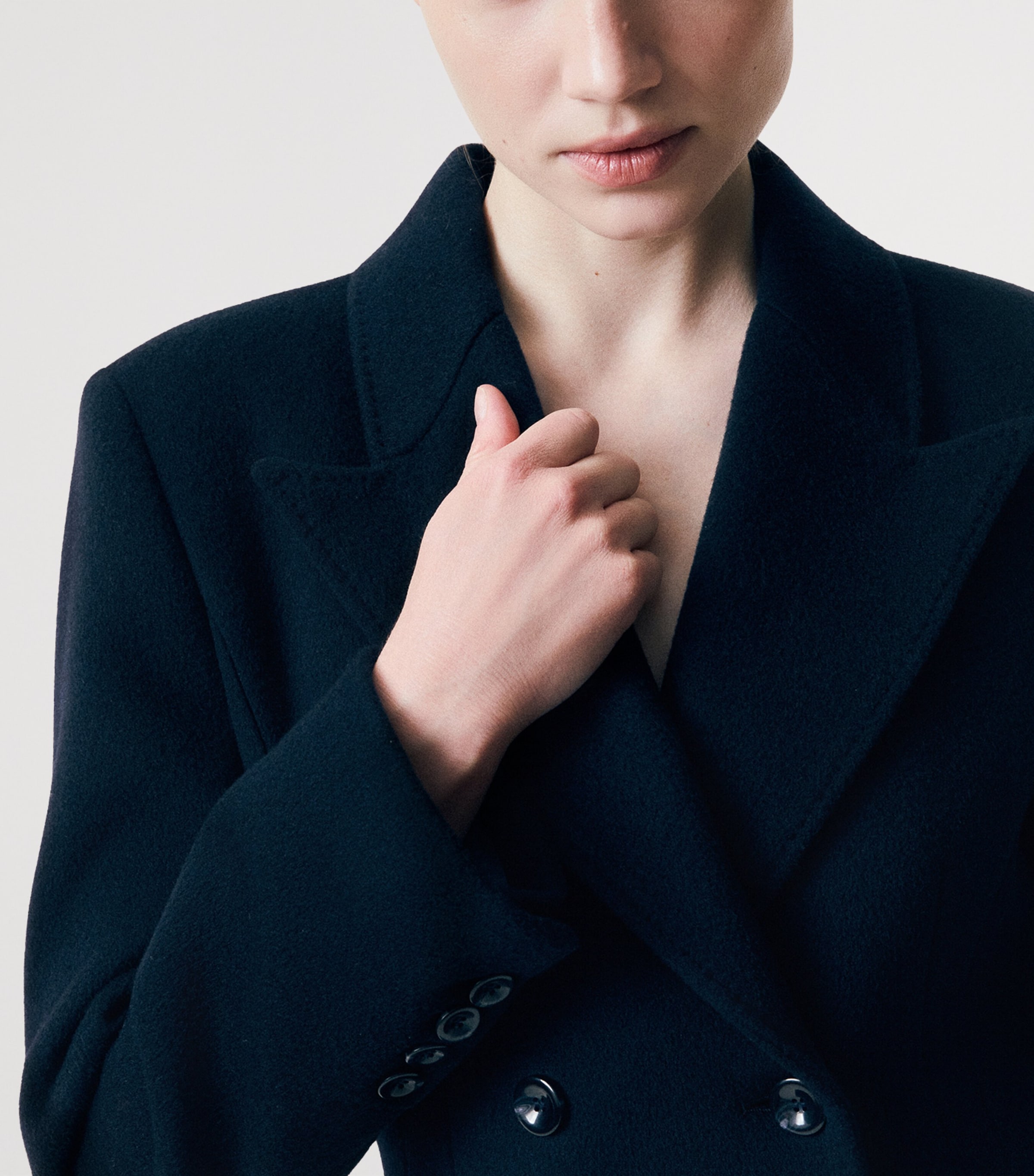 Marella Womens Wool Double-Breasted Coat Navy Image 5