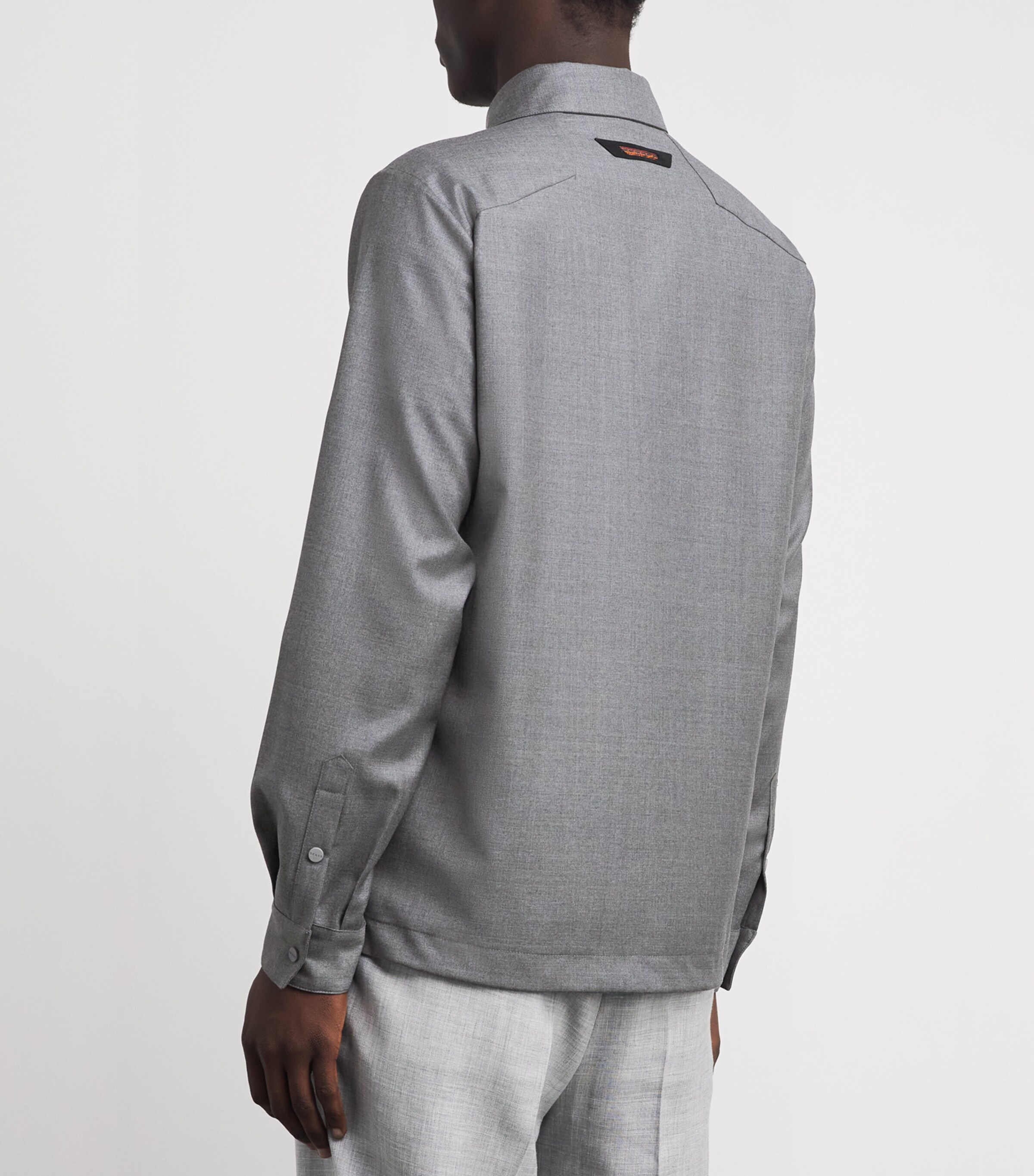 Sease Mens Virgin Wool Shirt Steel Grey Image 5