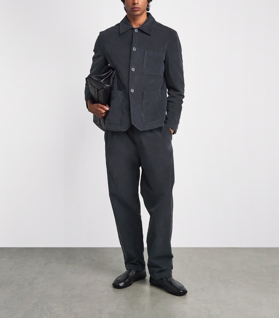 Barena Mens Stretch-Cotton Overshirt Piombo Image 2