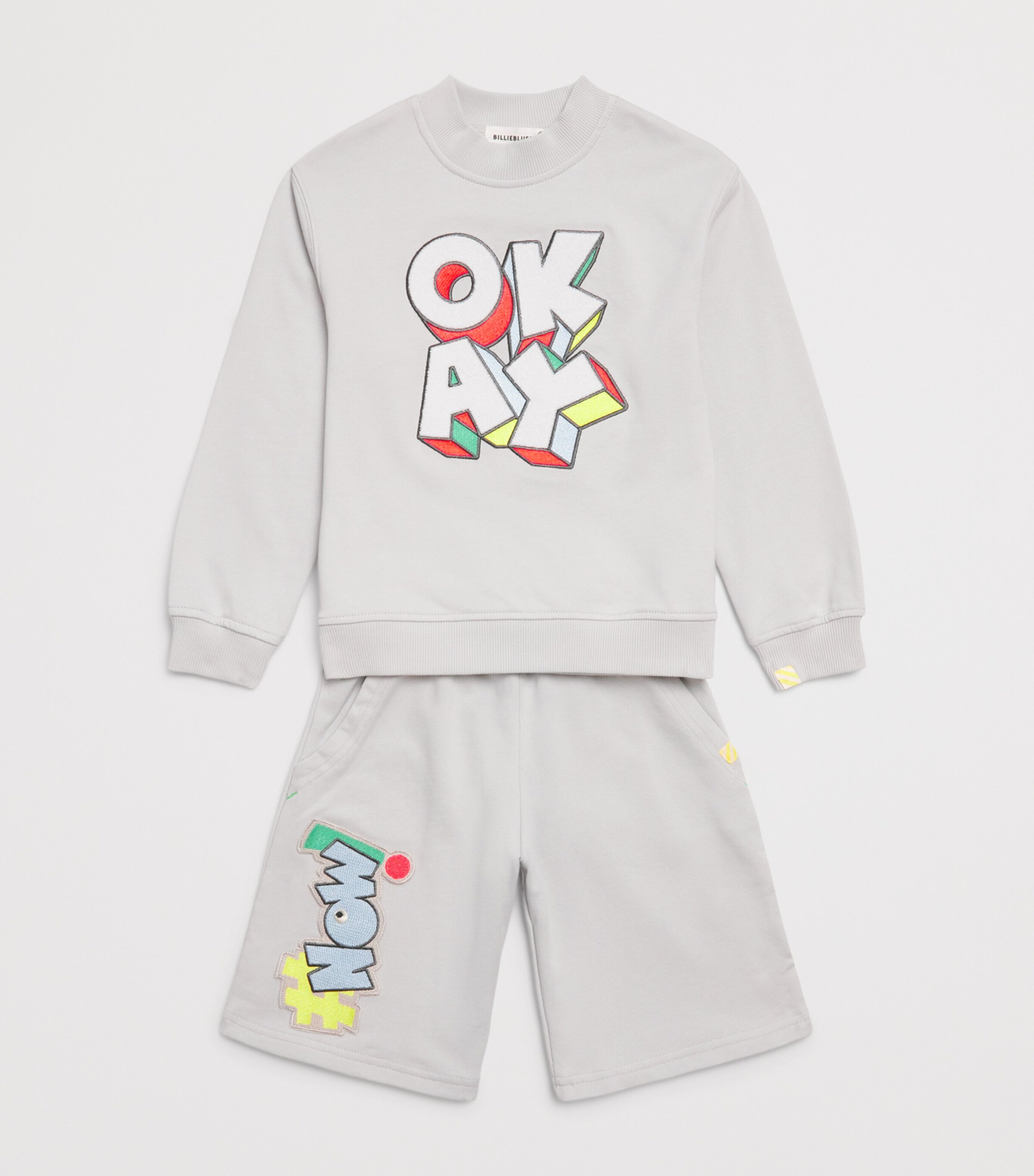 Billieblush Cotton Now Sweat Shorts (4-10 Years) Grey Image 3