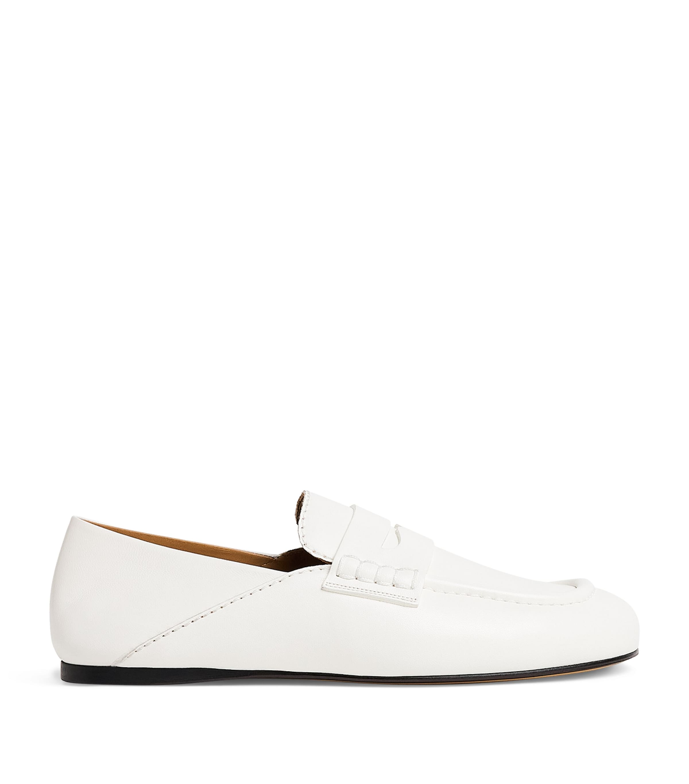Sandro Paris Leather Round-Toe Loafers White Image 1