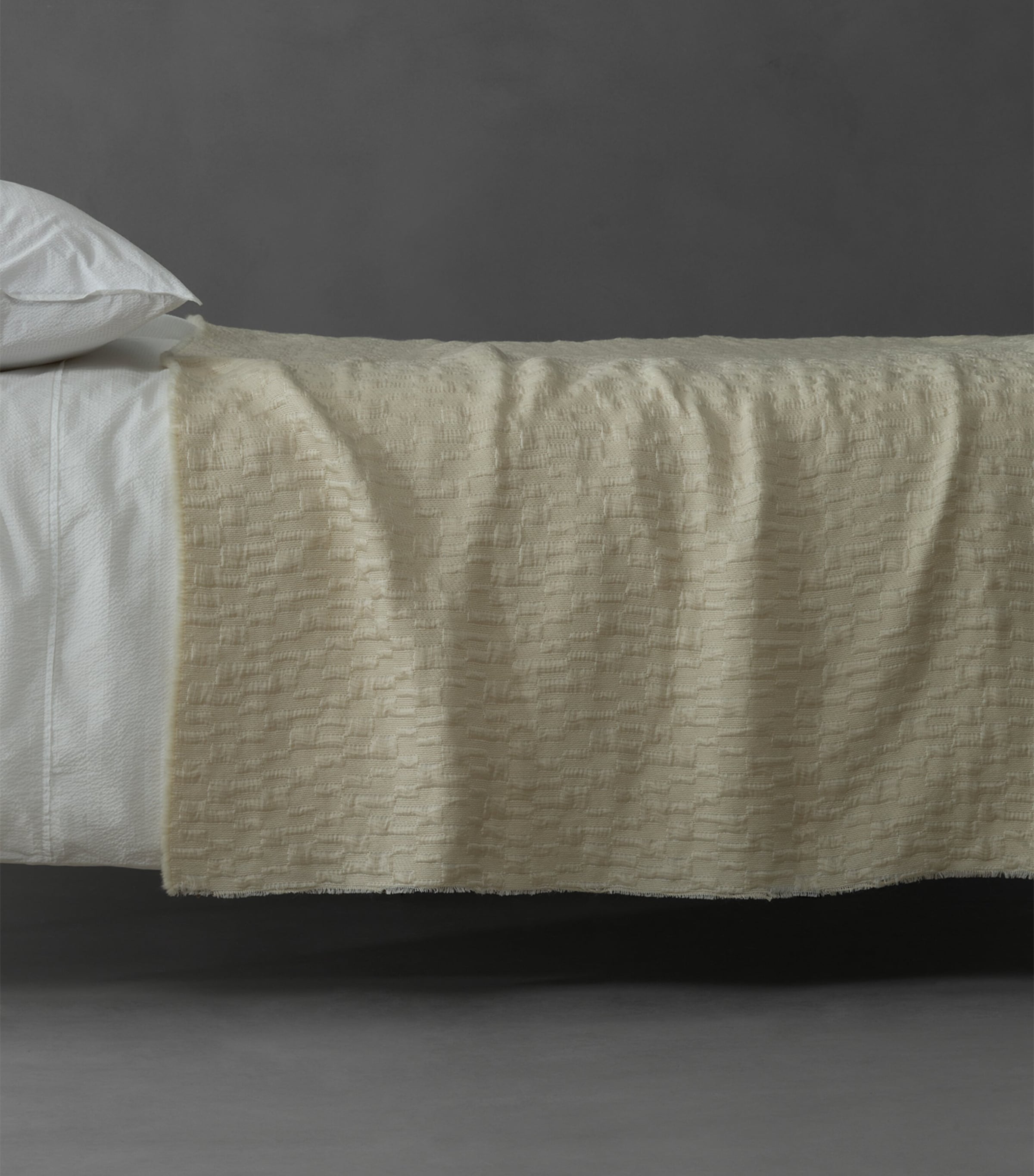 Society Limonta Alpaca-Wool-Silk Layal Blanket (240cm x 260cm) Bianco Image 1