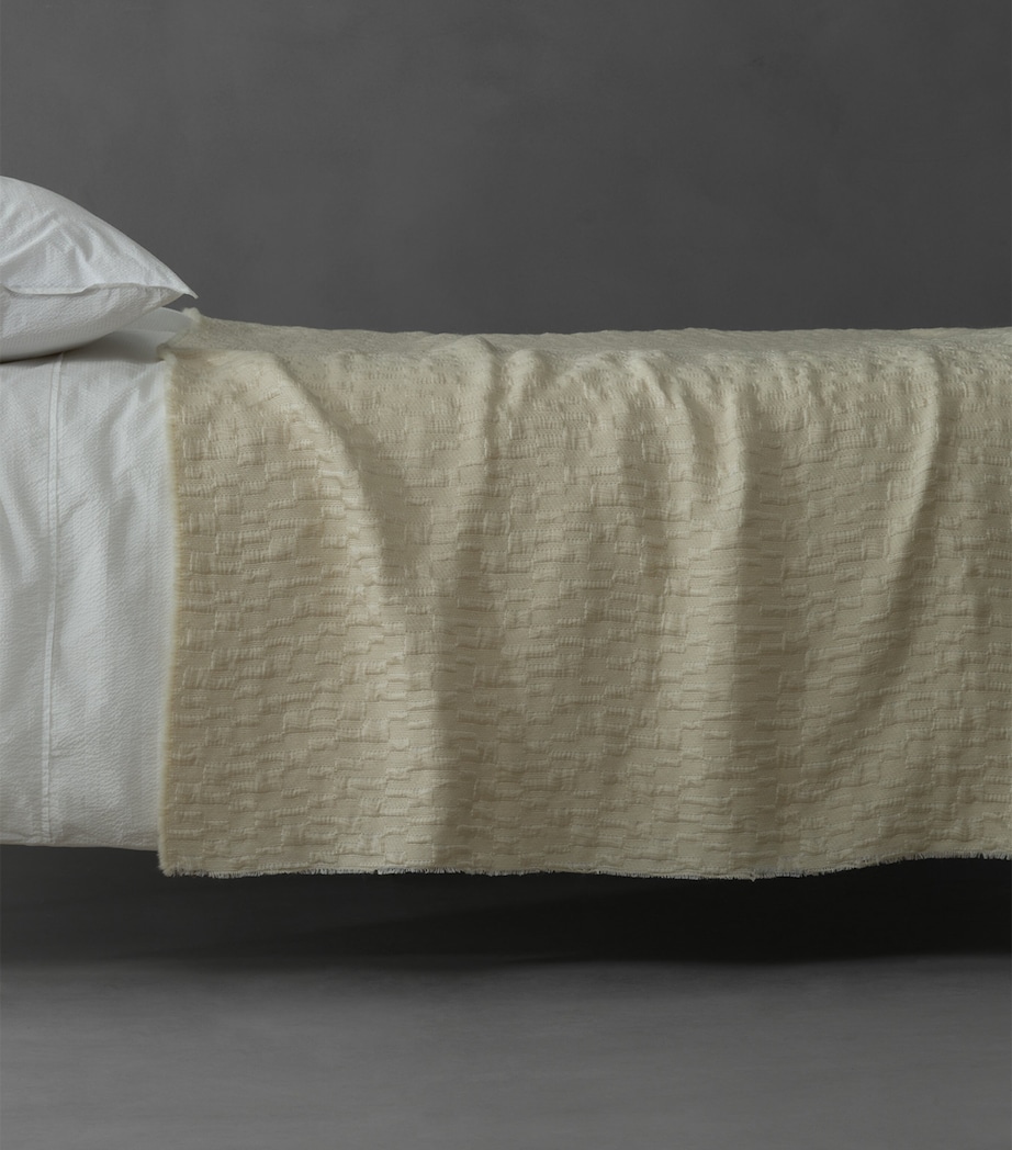 Society Limonta Alpaca-Wool-Silk Layal Blanket (240cm x 260cm) Bianco Image 1