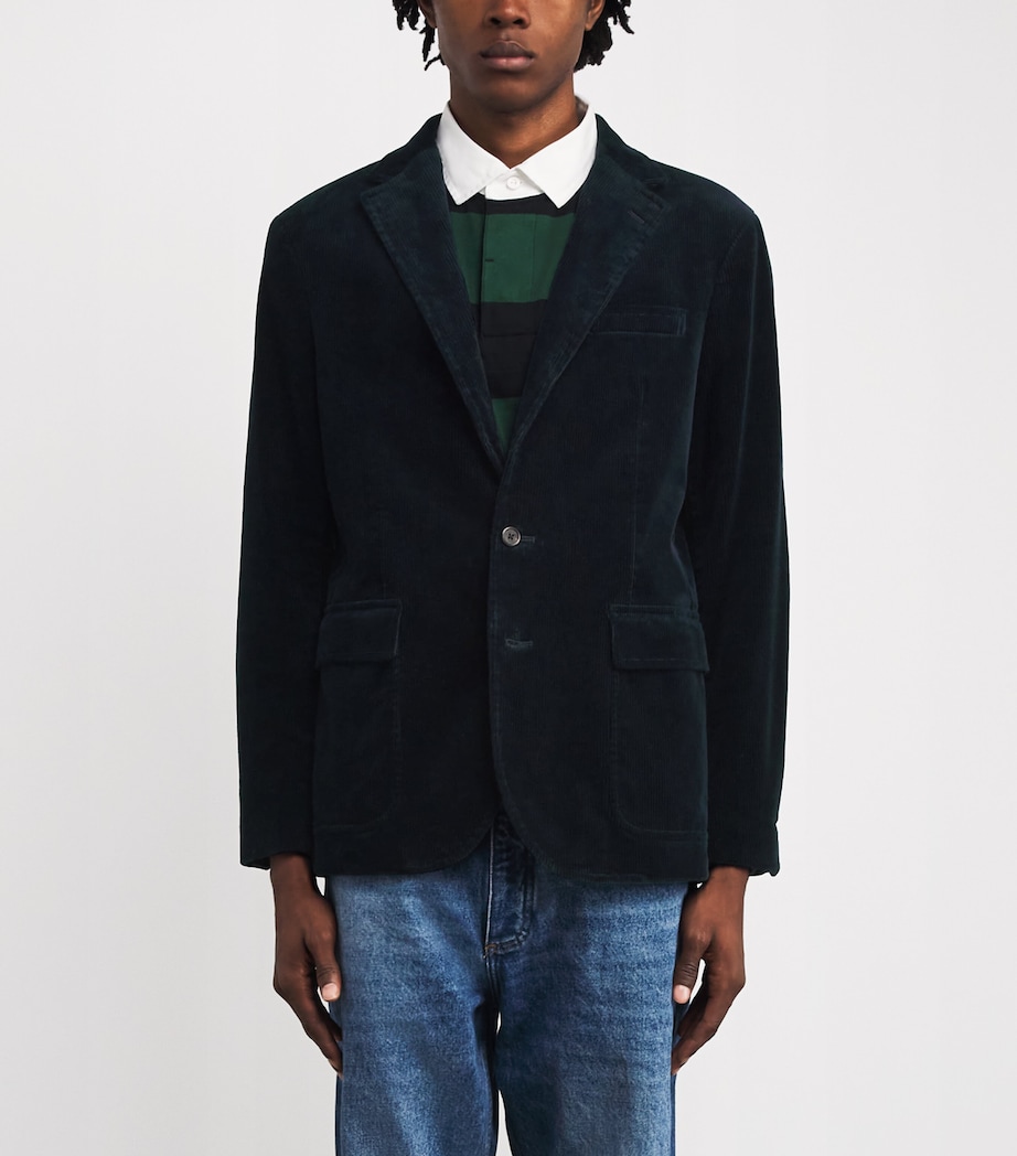 Corduroy Single-Breasted Blazer NAVY Image 3