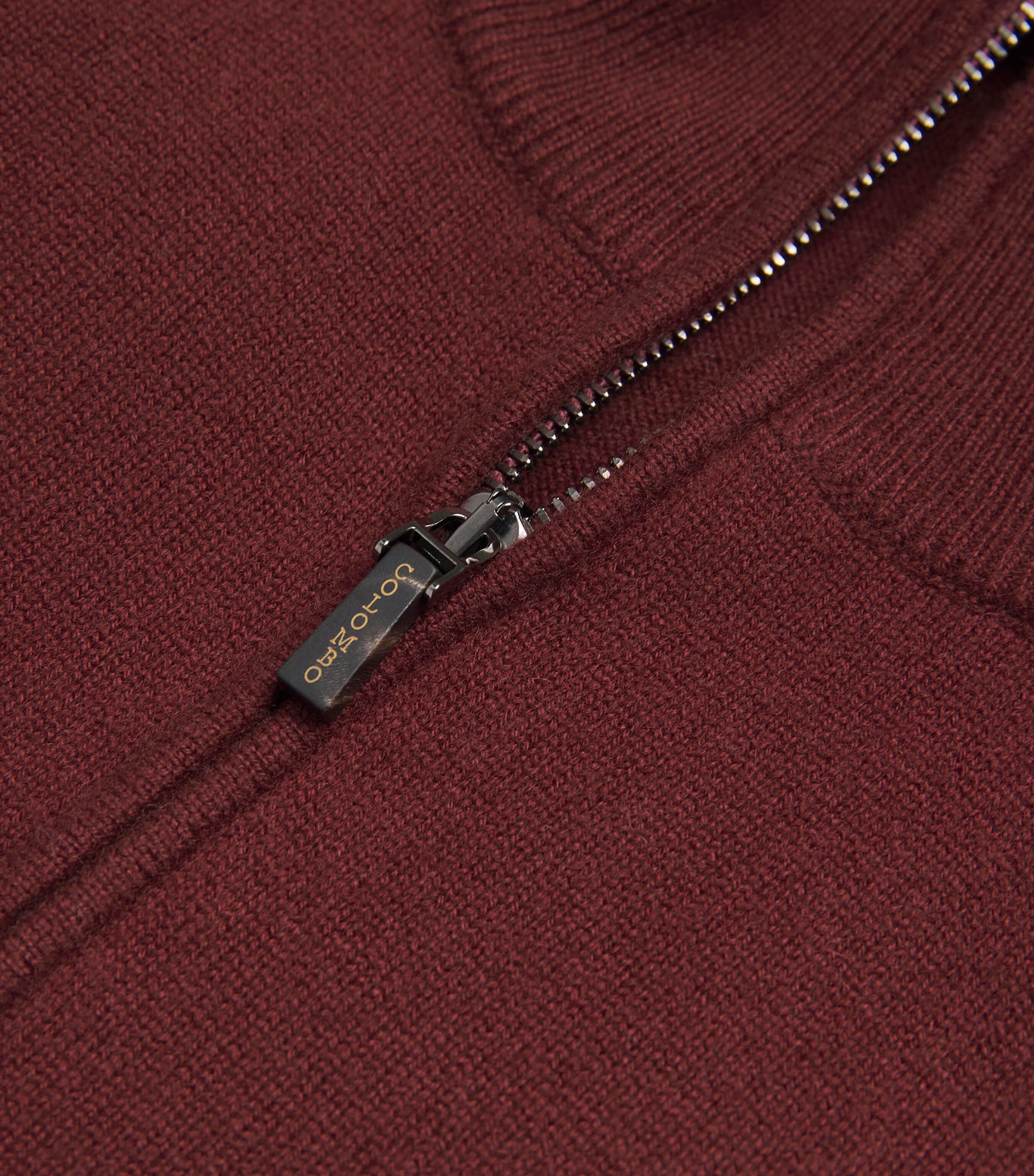 Colombo Mens Kid Cashmere Quarter-Zip Sweatshirt Red Image 5