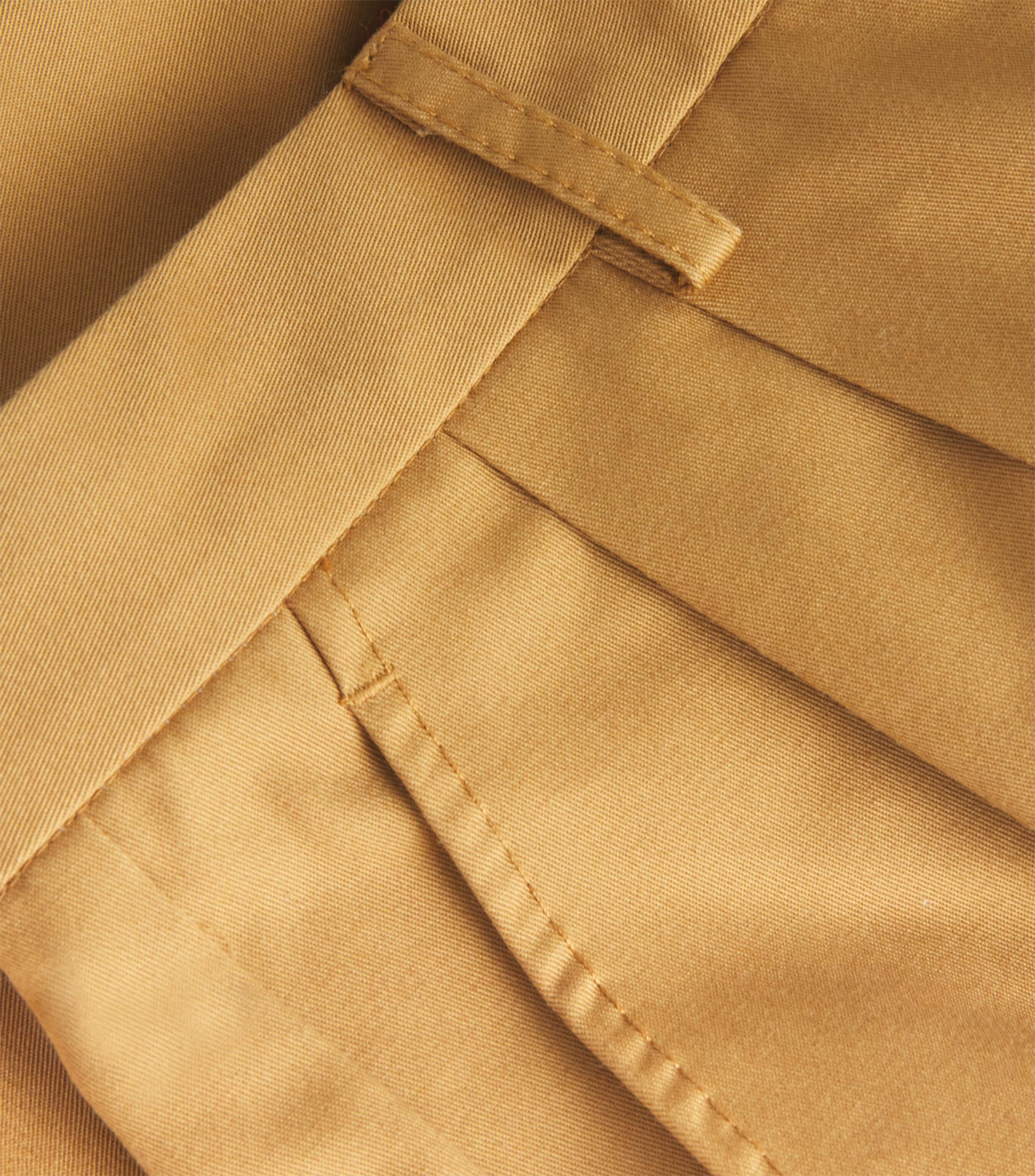 Cotton Pleated Wide-Leg Trousers OCHRE Image 5